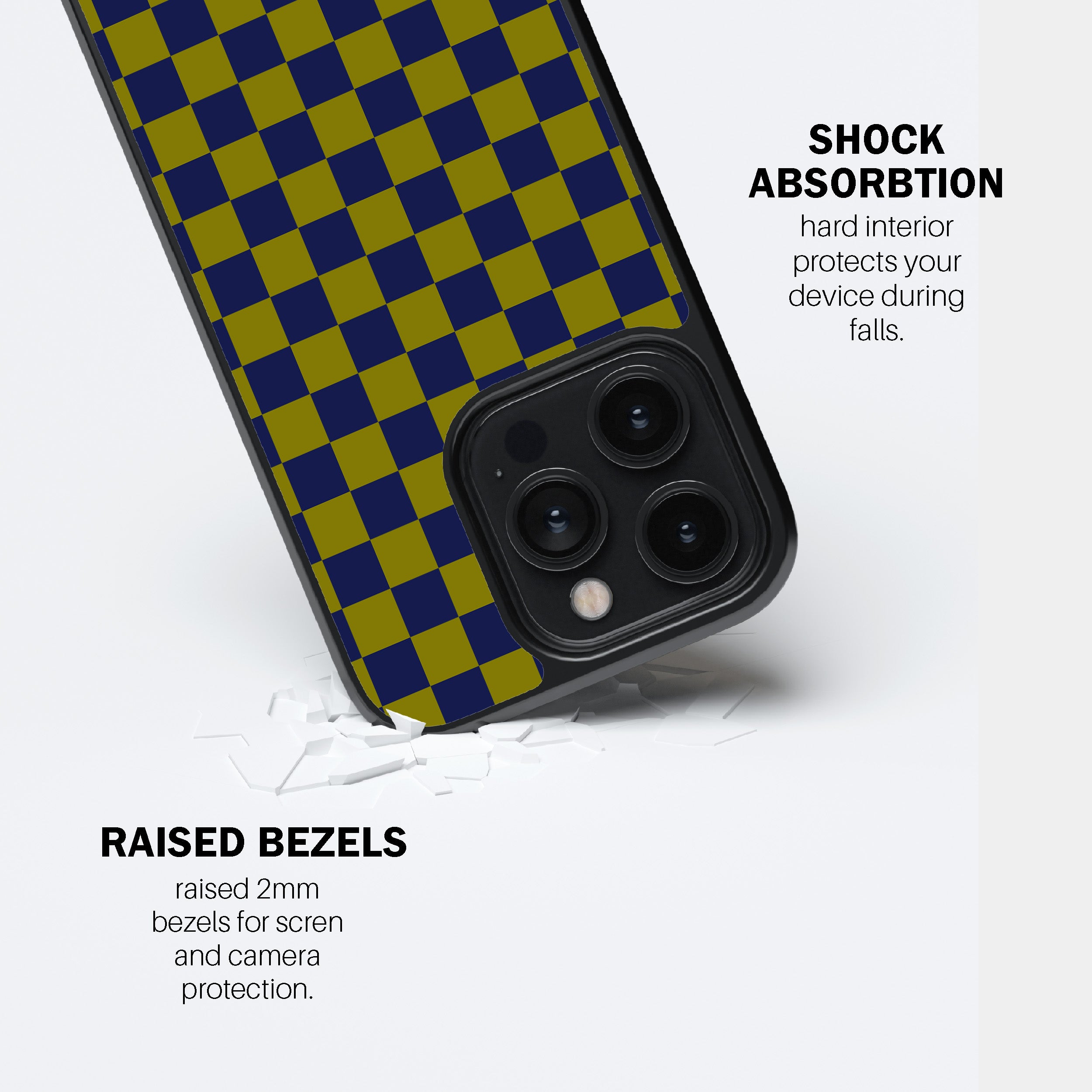 Pear Navy Check Phone Cover