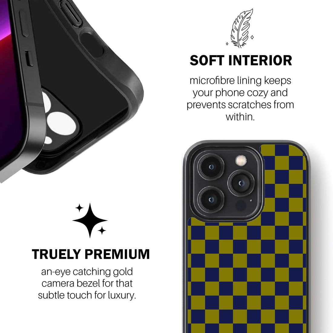 Pear Navy Check Phone Cover