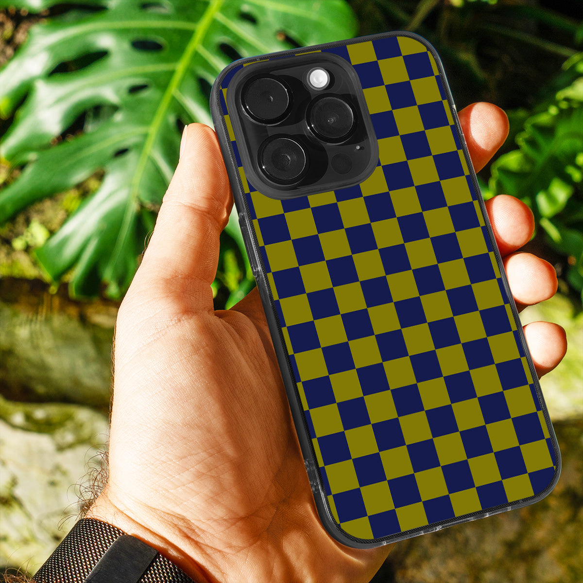 Pear Navy Check Phone Cover