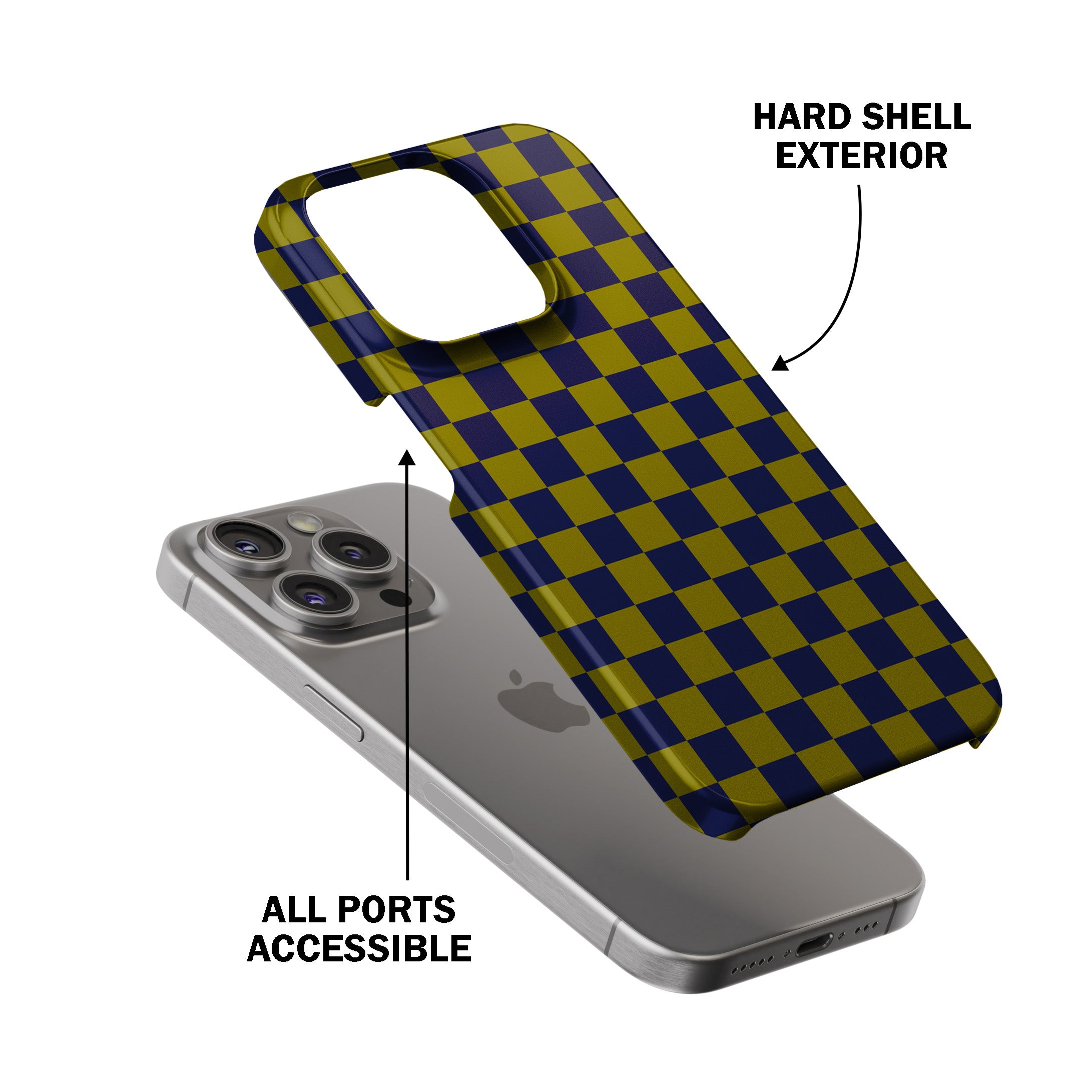 Pear Navy Check Phone Cover