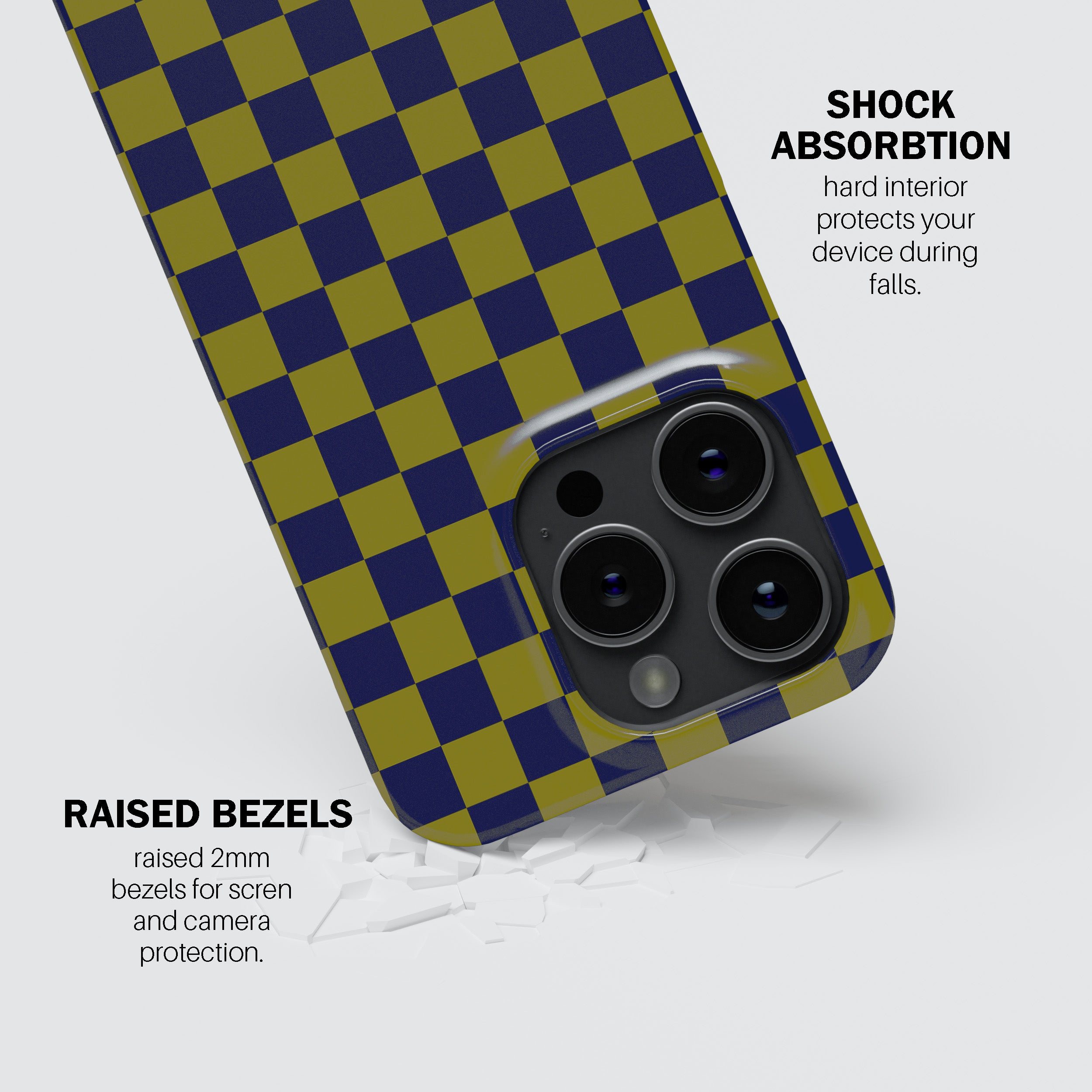 Pear Navy Check Phone Cover