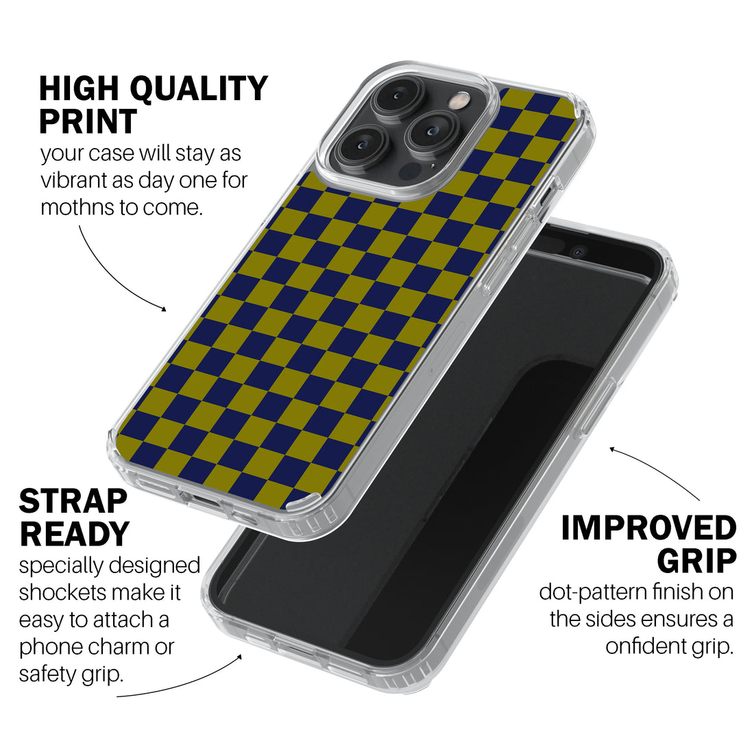 Pear Navy Check Phone Cover