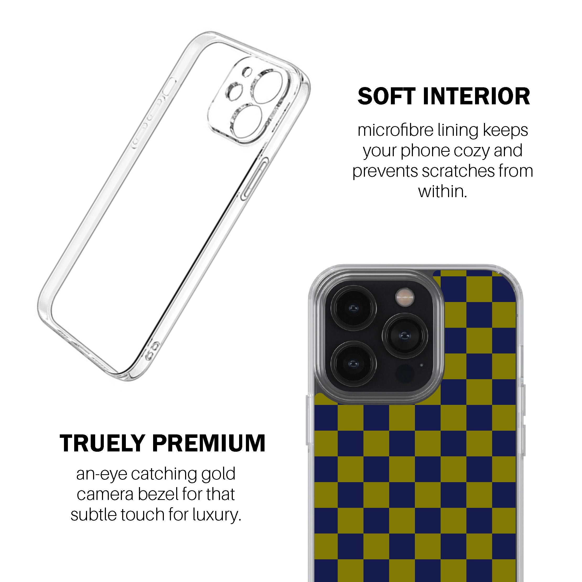 Pear Navy Check Phone Cover
