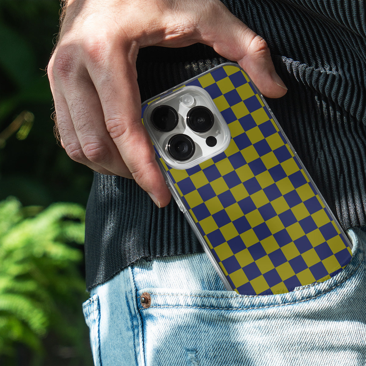 Pear Navy Check Phone Cover