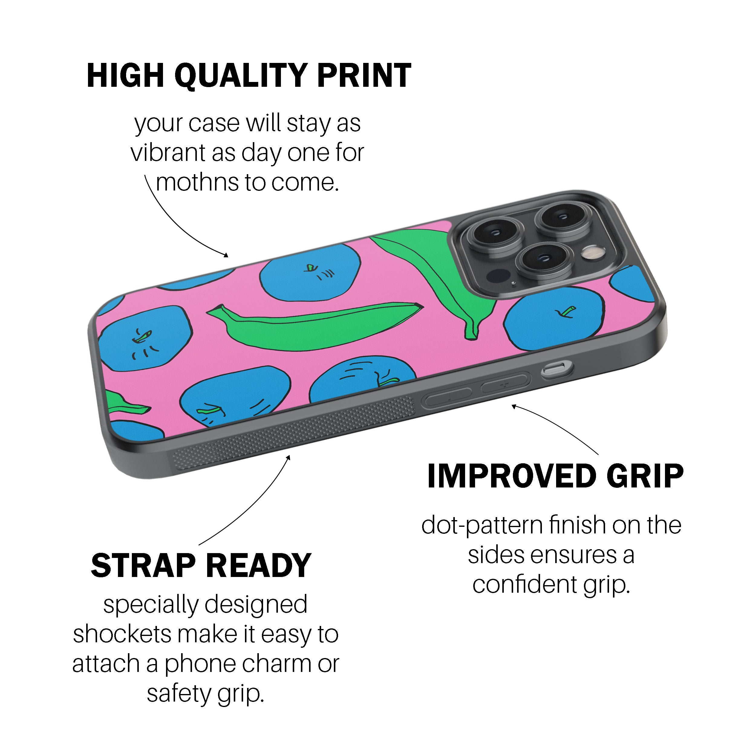 Pink Apples & Bananas  Phone Cover