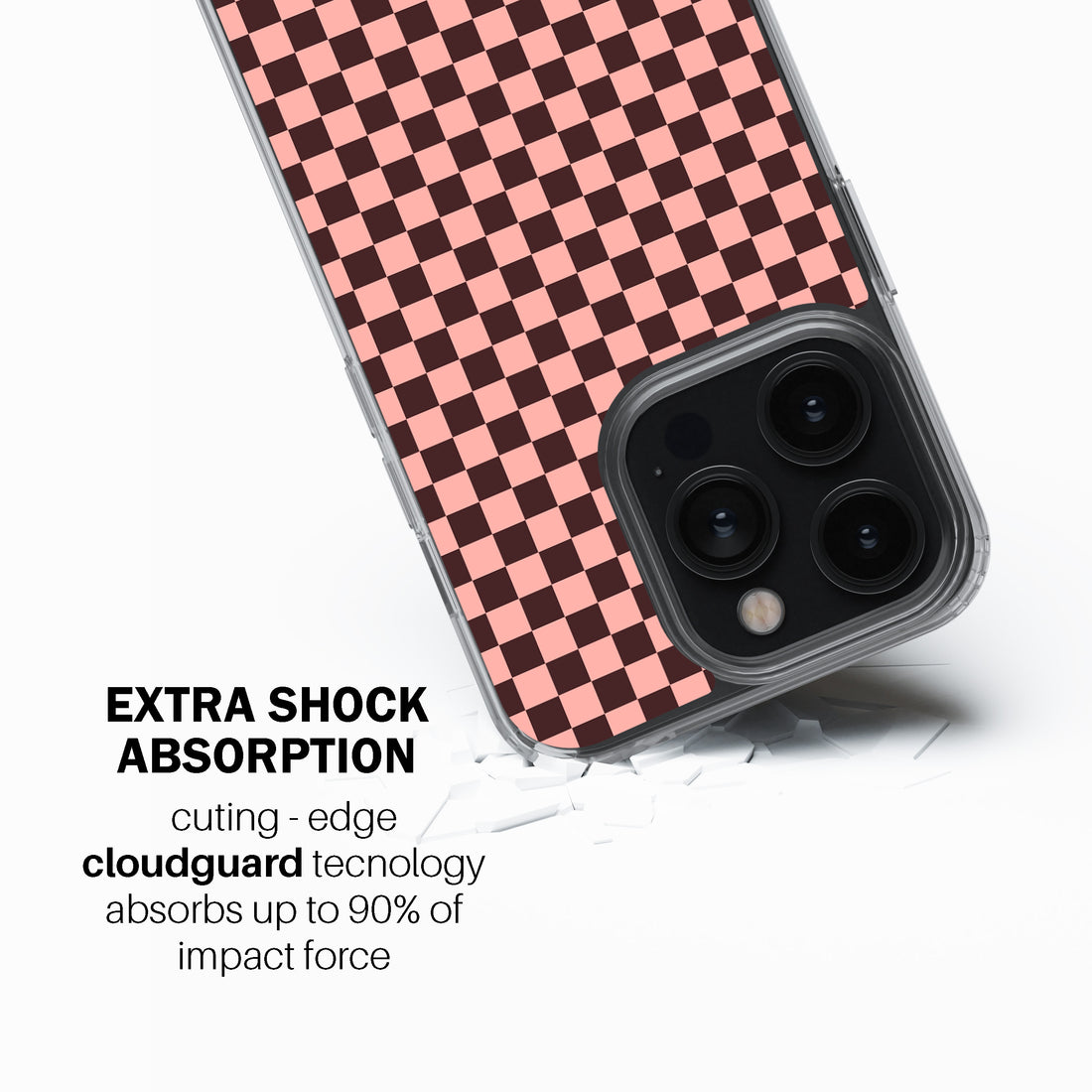 Pink Brown Check  Phone Cover