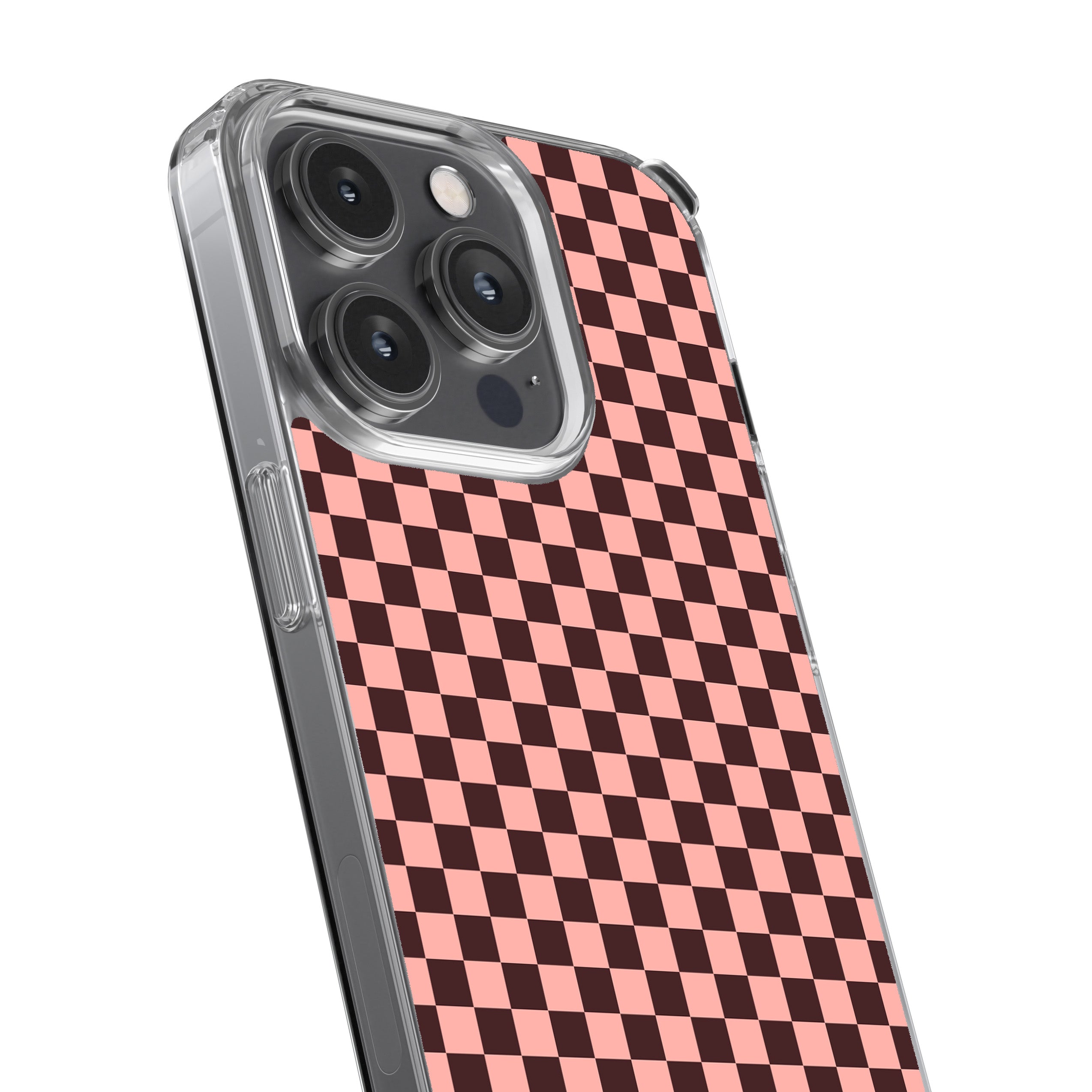 Pink Brown Check  Phone Cover