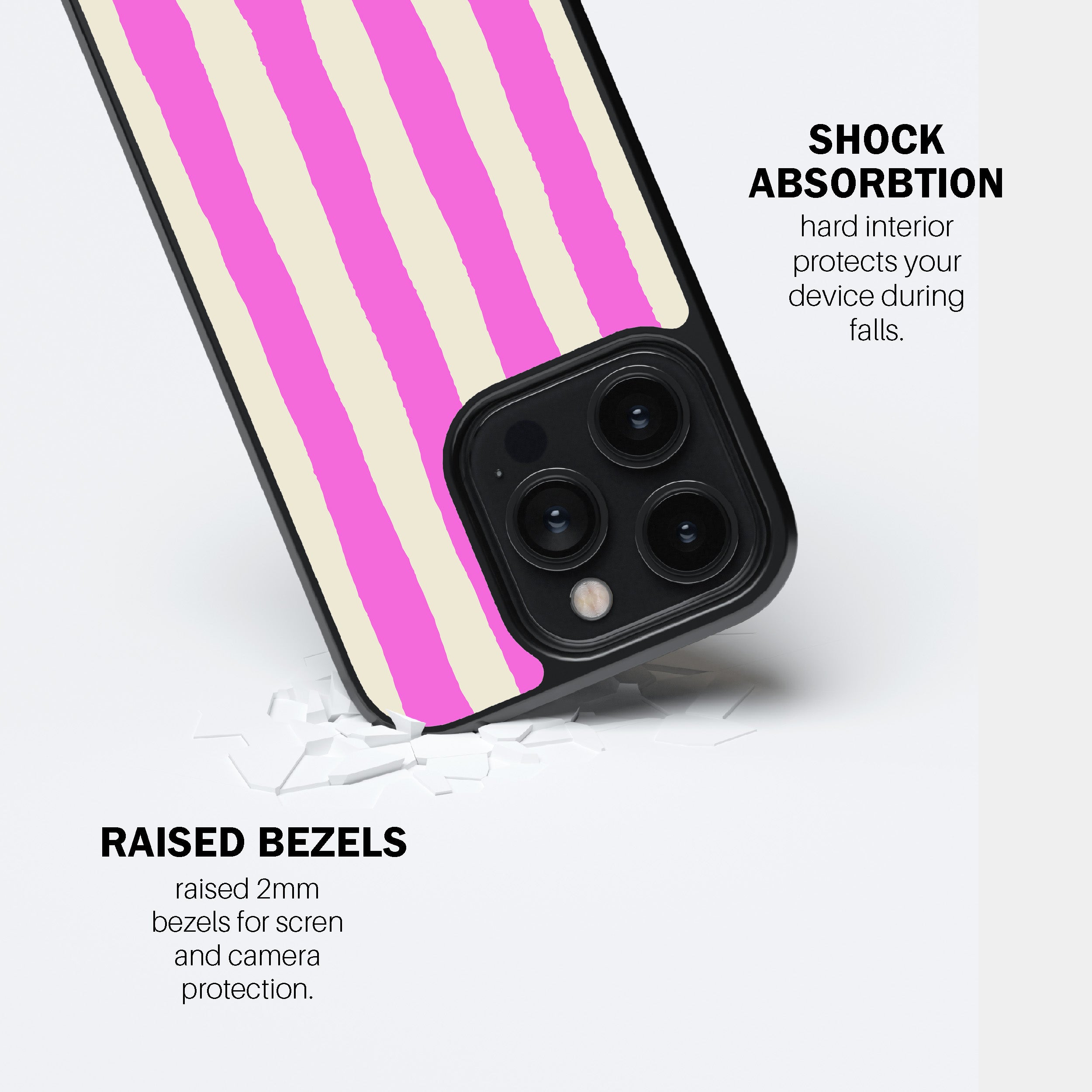 Pink Painted Stripe Phone Cover