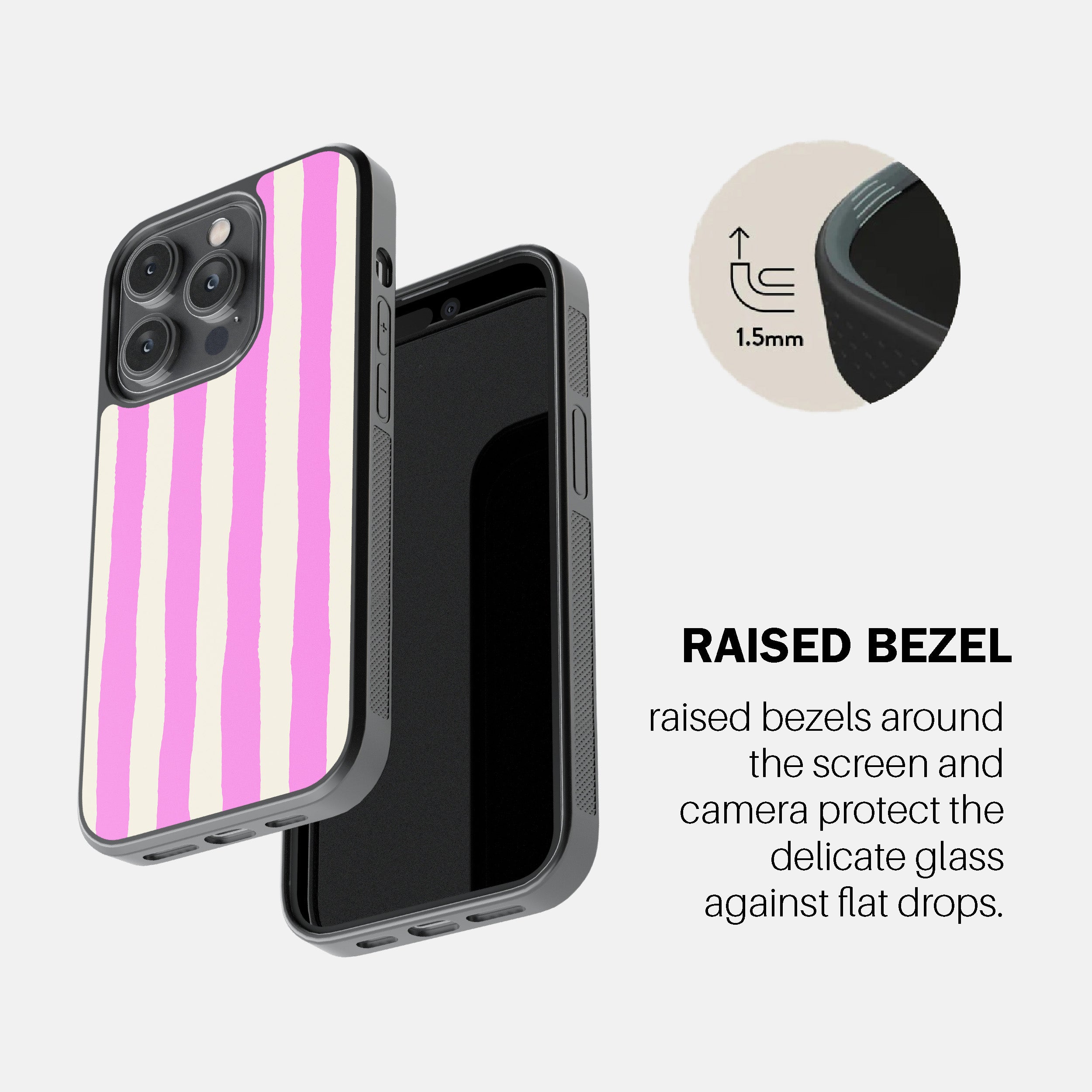 Pink Painted Stripe Phone Cover