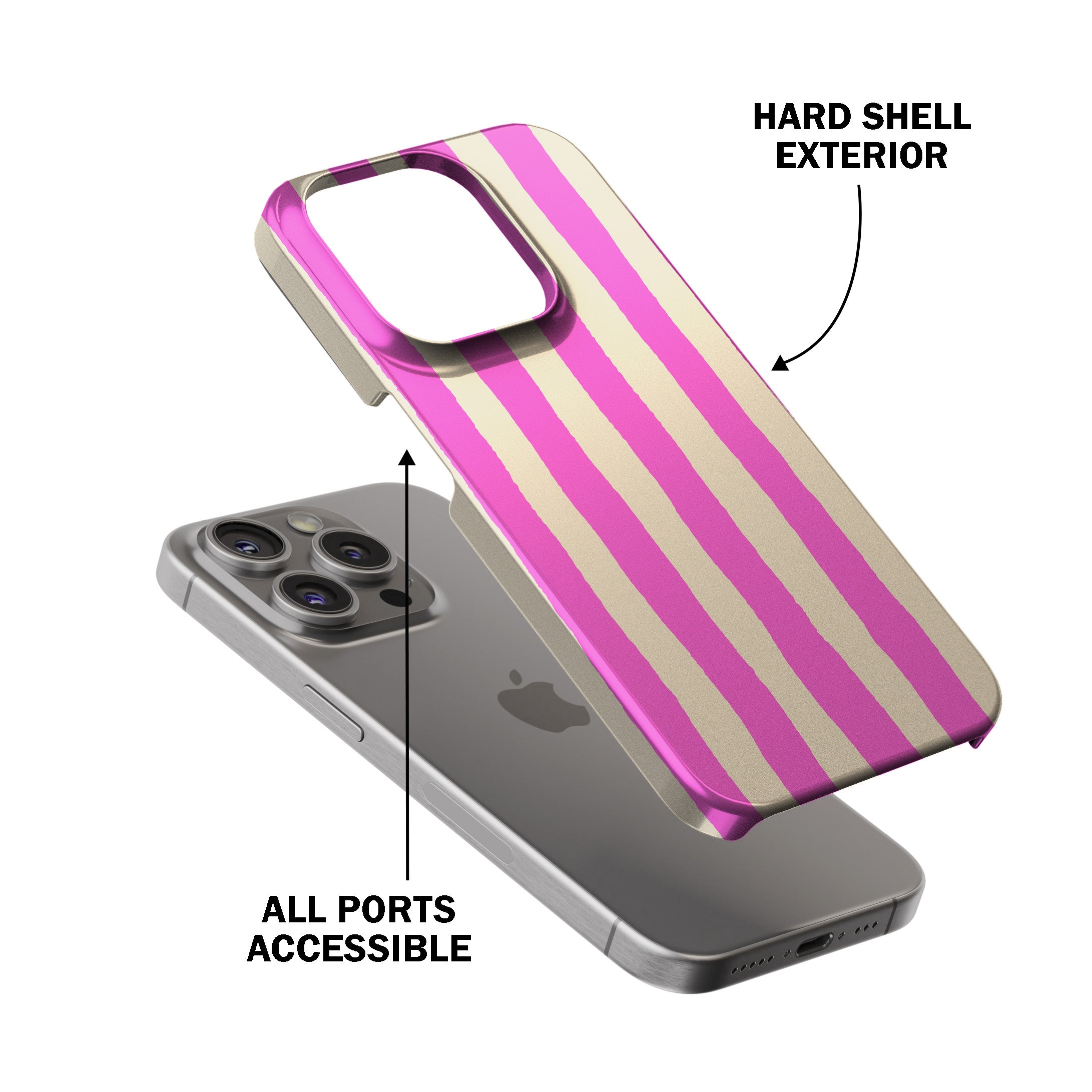 Pink Painted Stripe Phone Cover