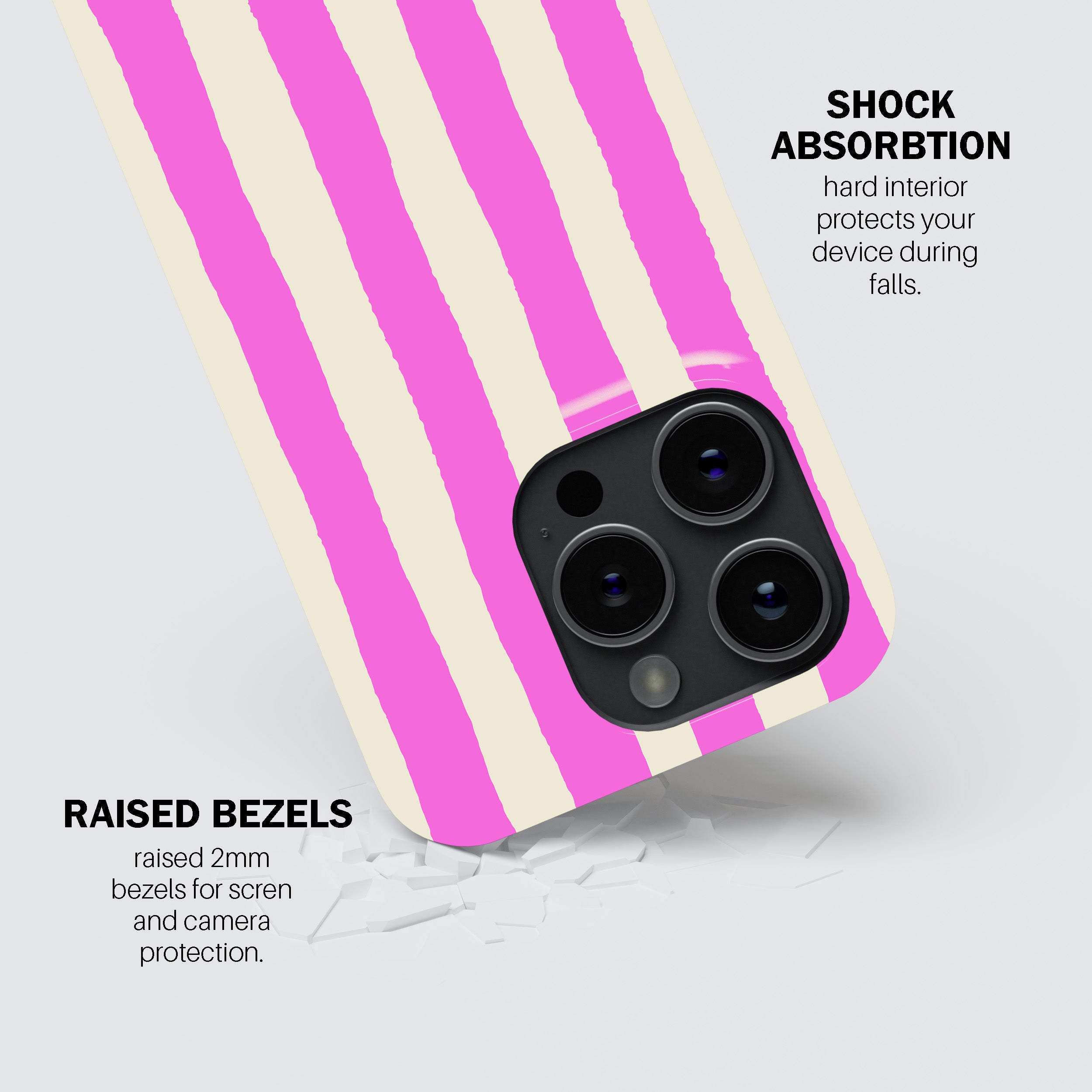 Pink Painted Stripe Phone Cover