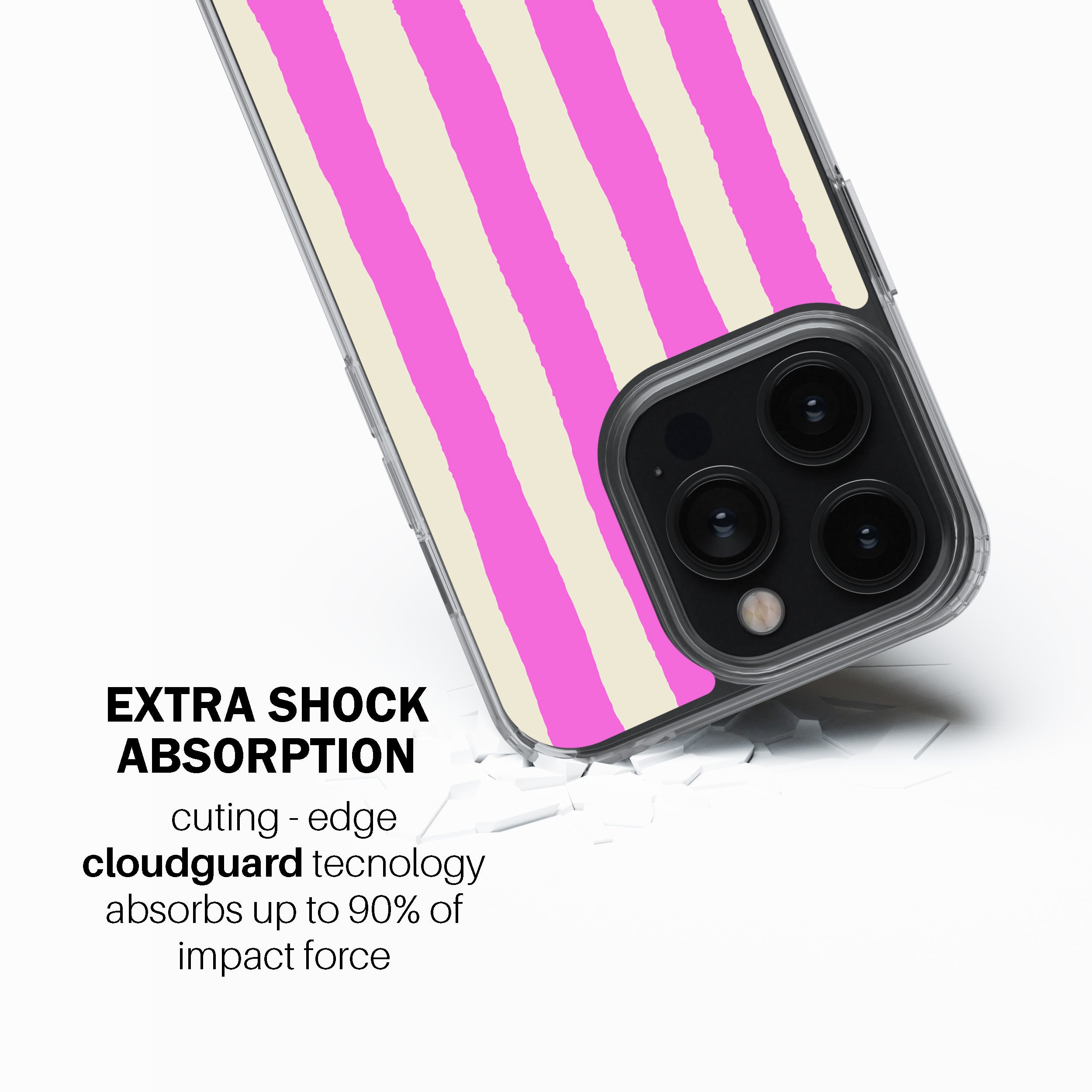 Pink Painted Stripe Phone Cover