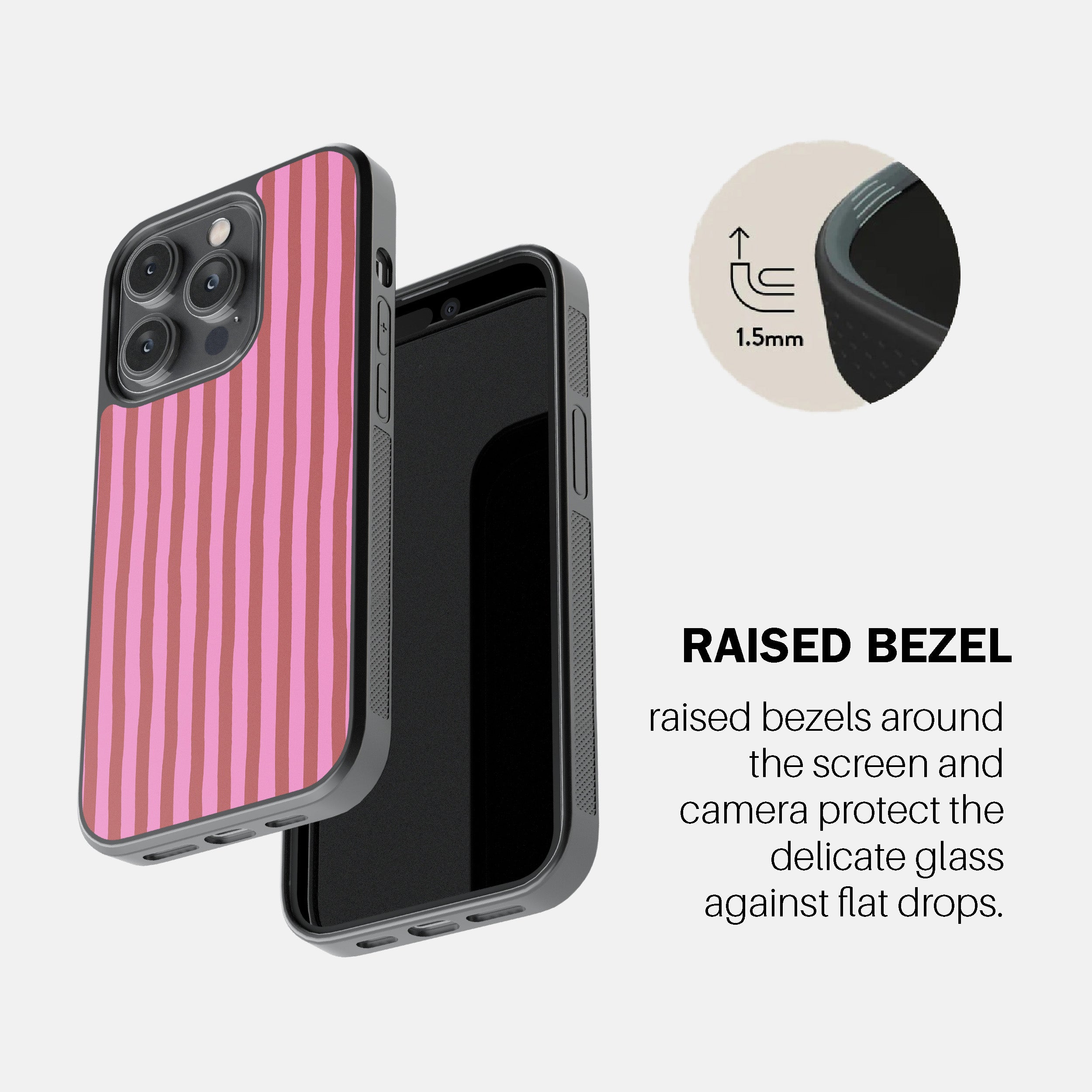 Pink & Red Painted Stripe Phone Cover