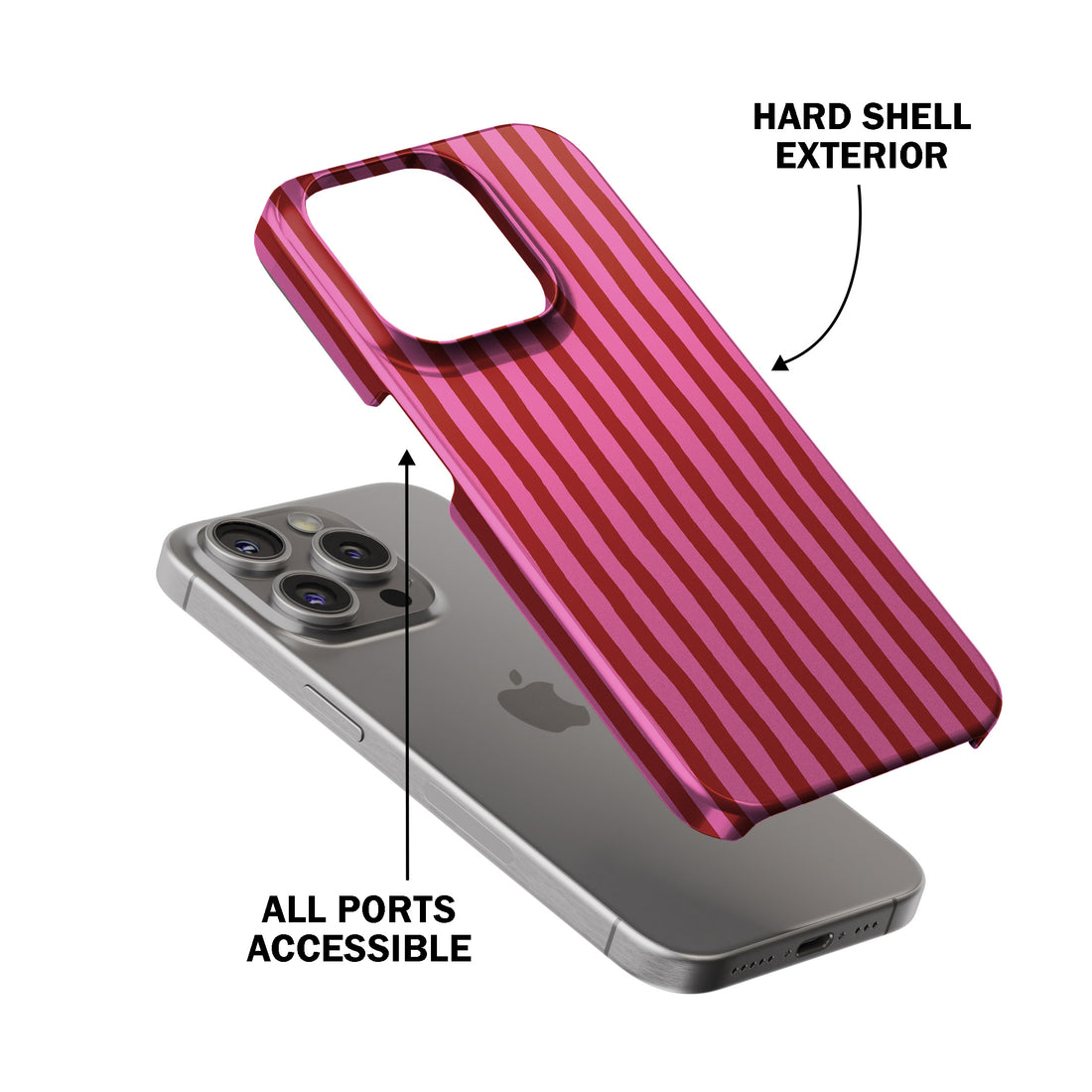 Pink & Red Painted Stripe Phone Cover