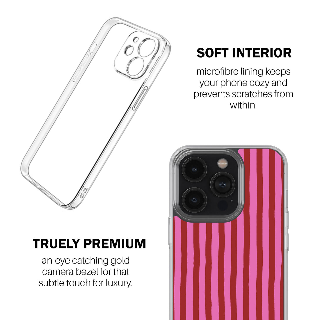 Pink & Red Painted Stripe Phone Cover