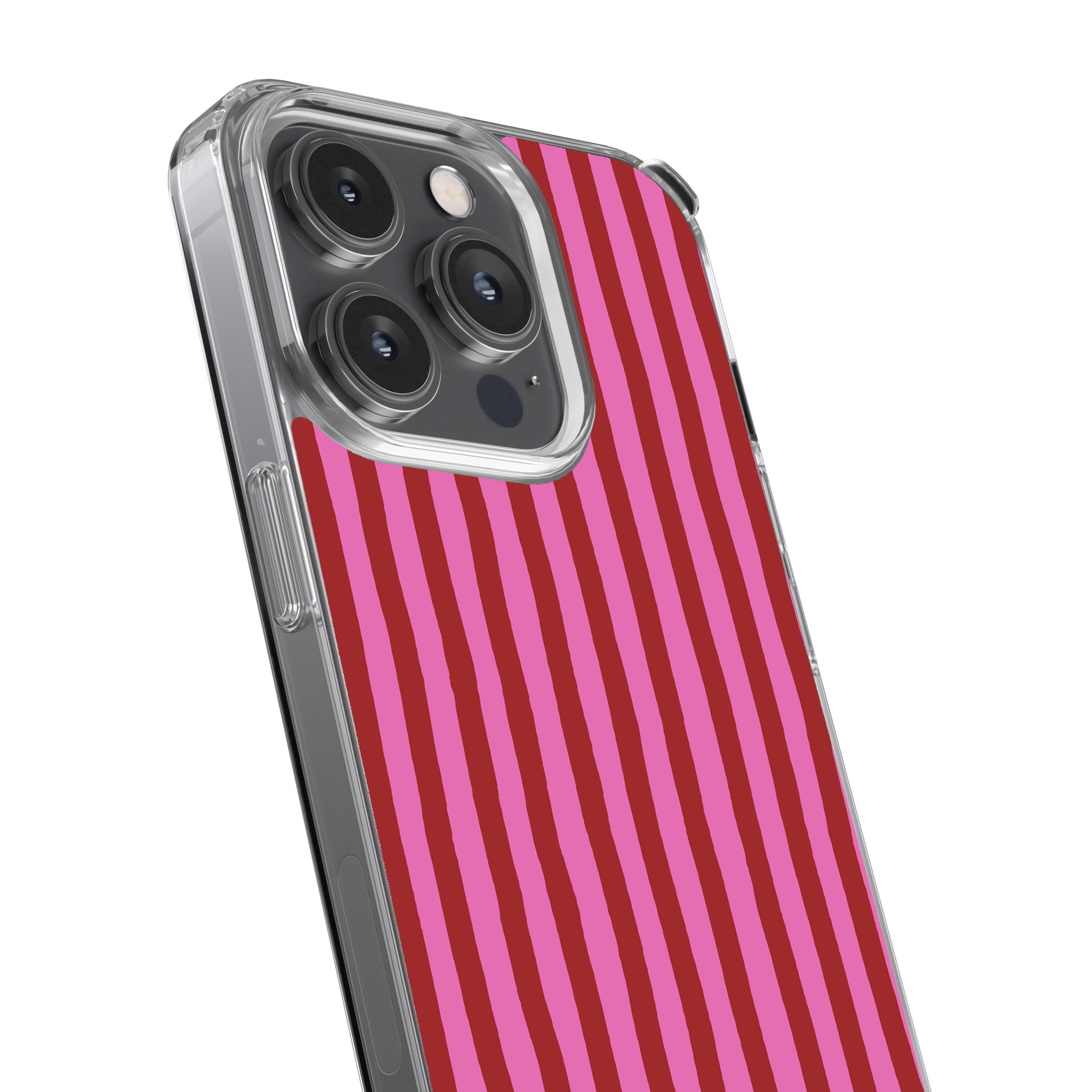 Pink & Red Painted Stripe Phone Cover