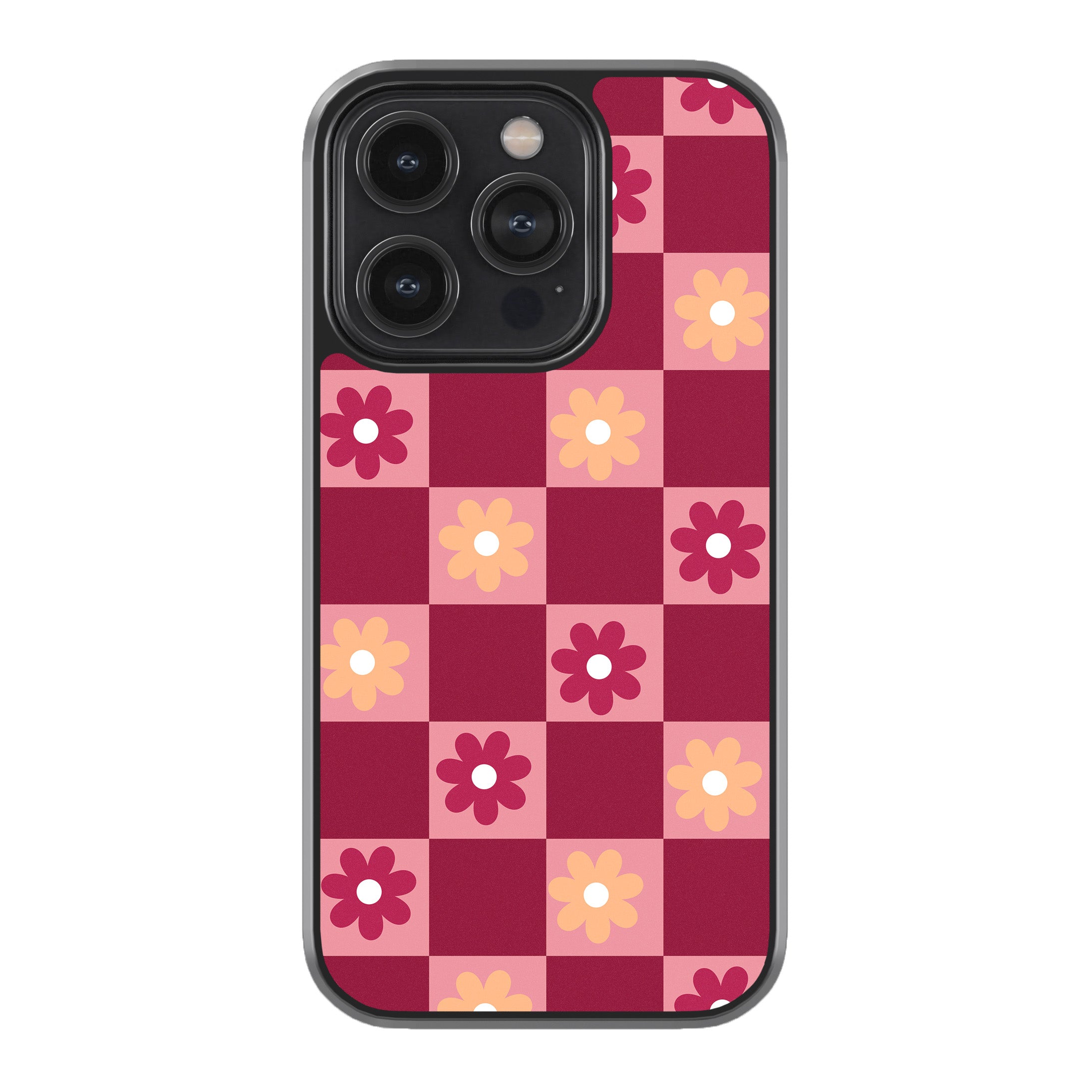 Retro Floral Check Phone Cover