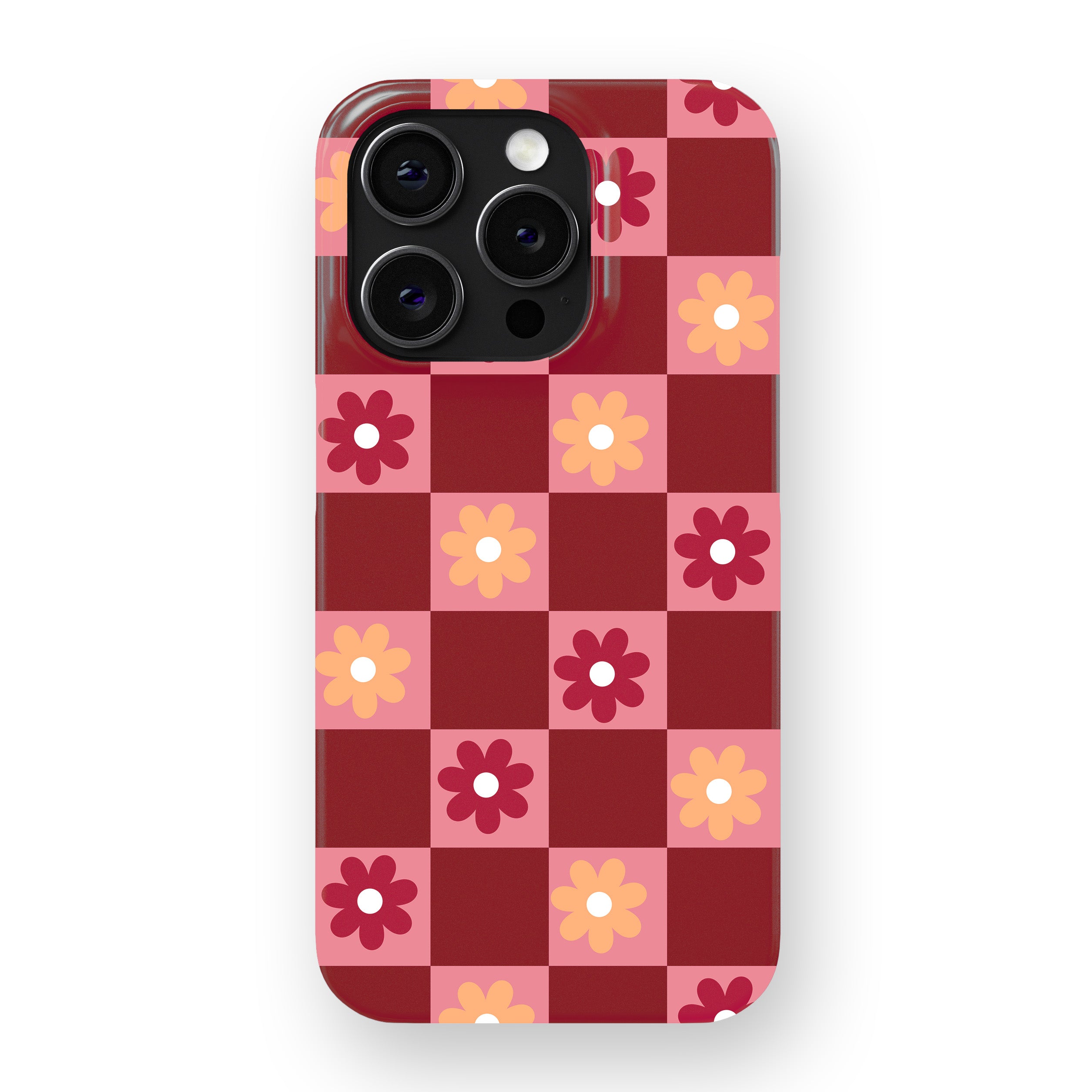 Retro Floral Check Phone Cover