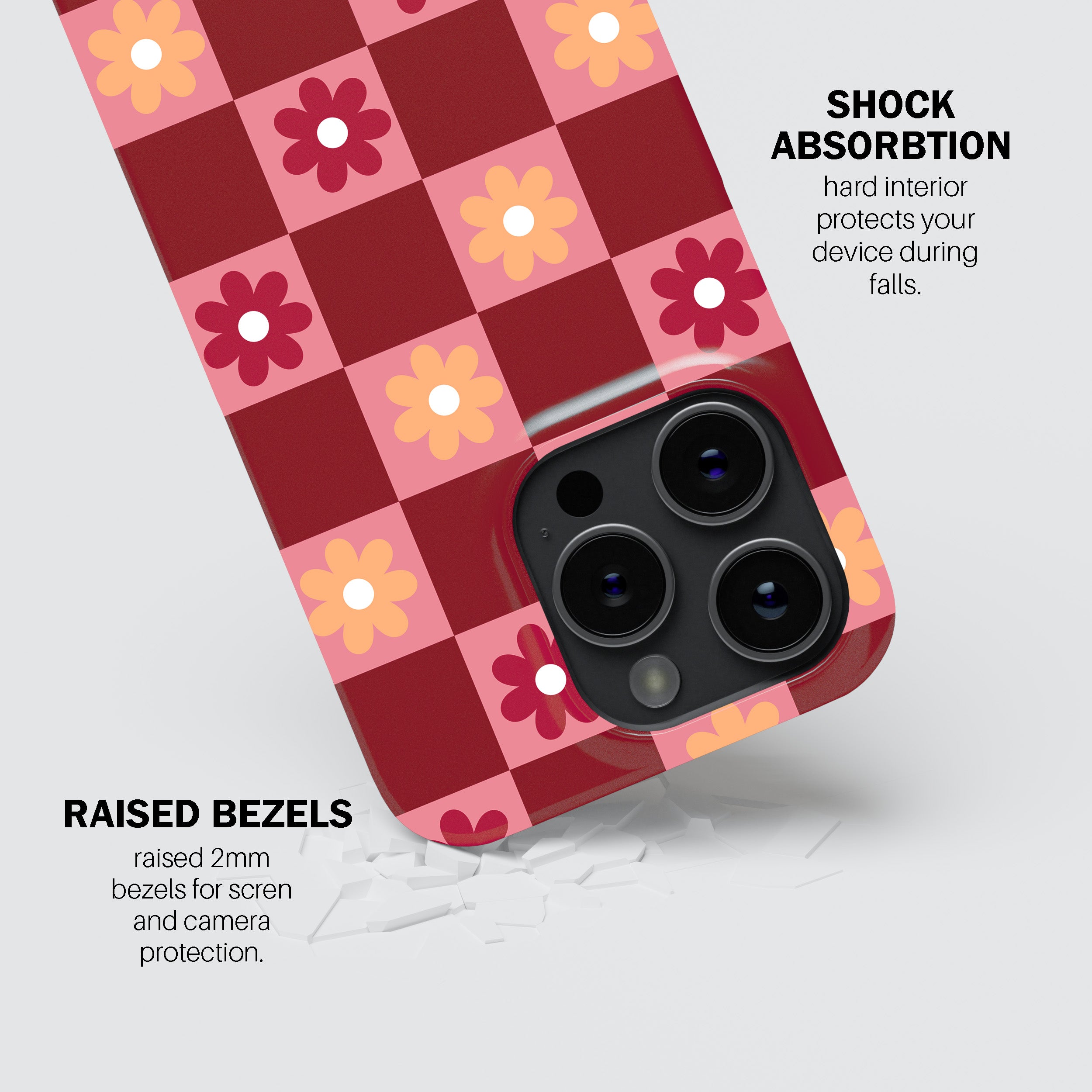 Retro Floral Check Phone Cover