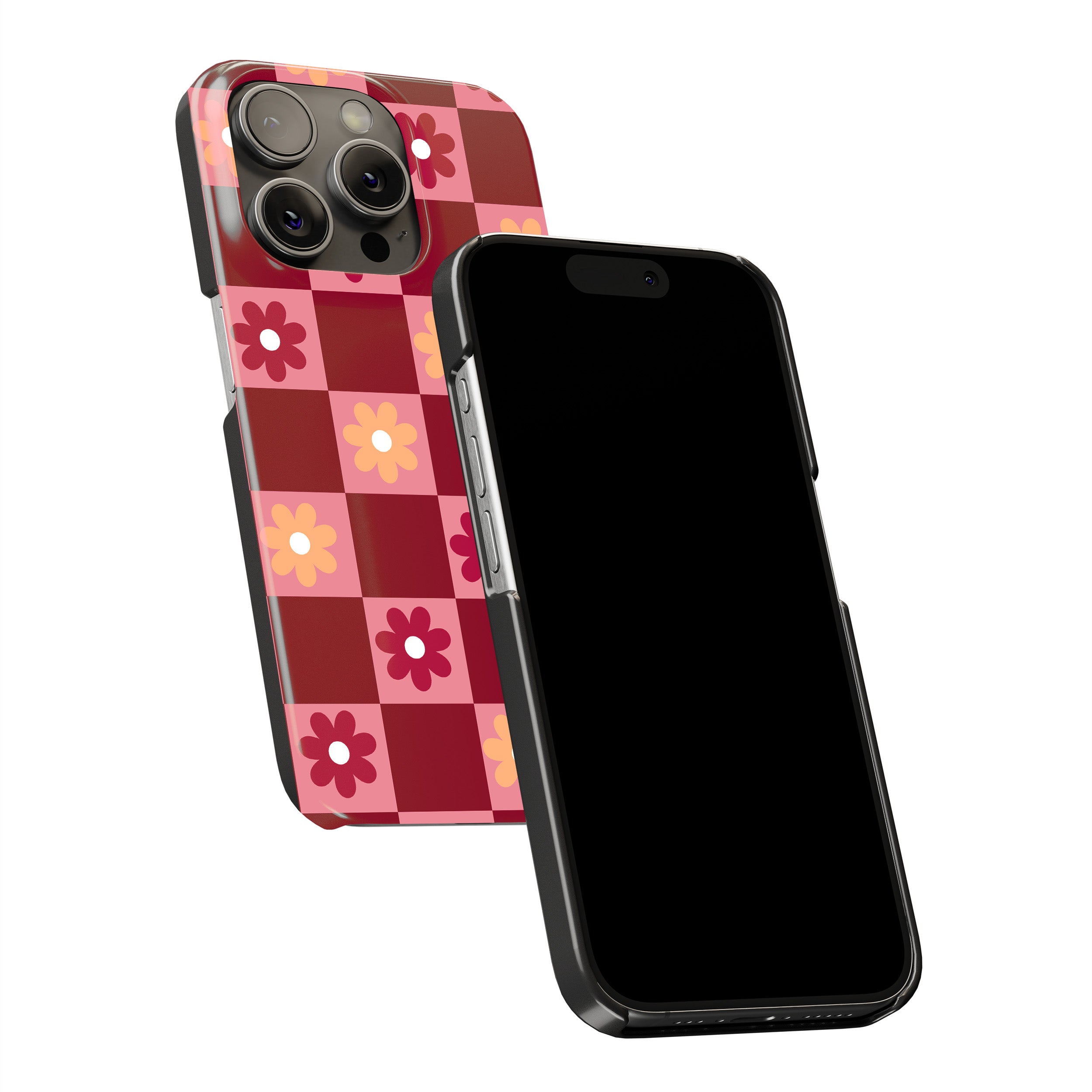Retro Floral Check Phone Cover