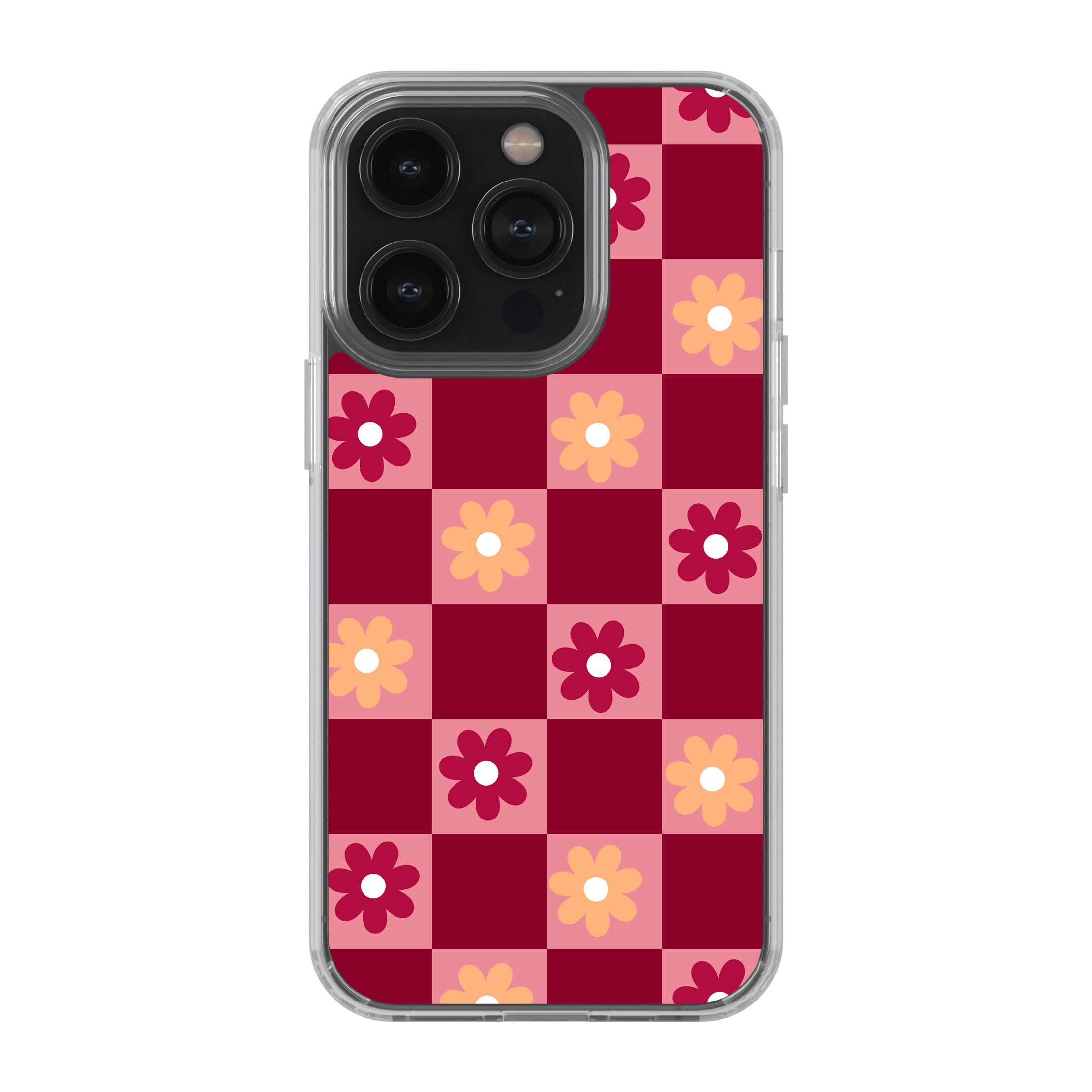 Retro Floral Check Phone Cover