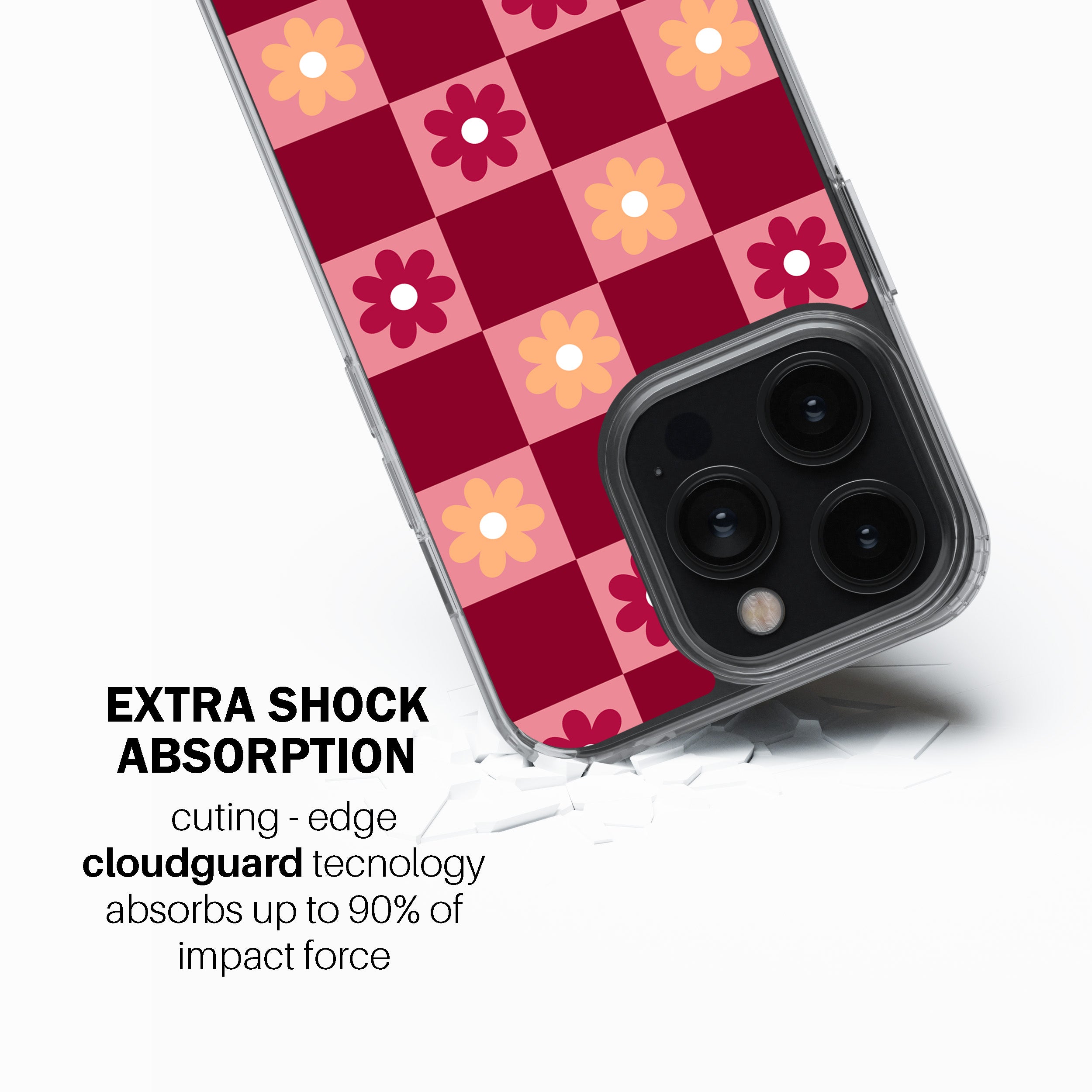 Retro Floral Check Phone Cover