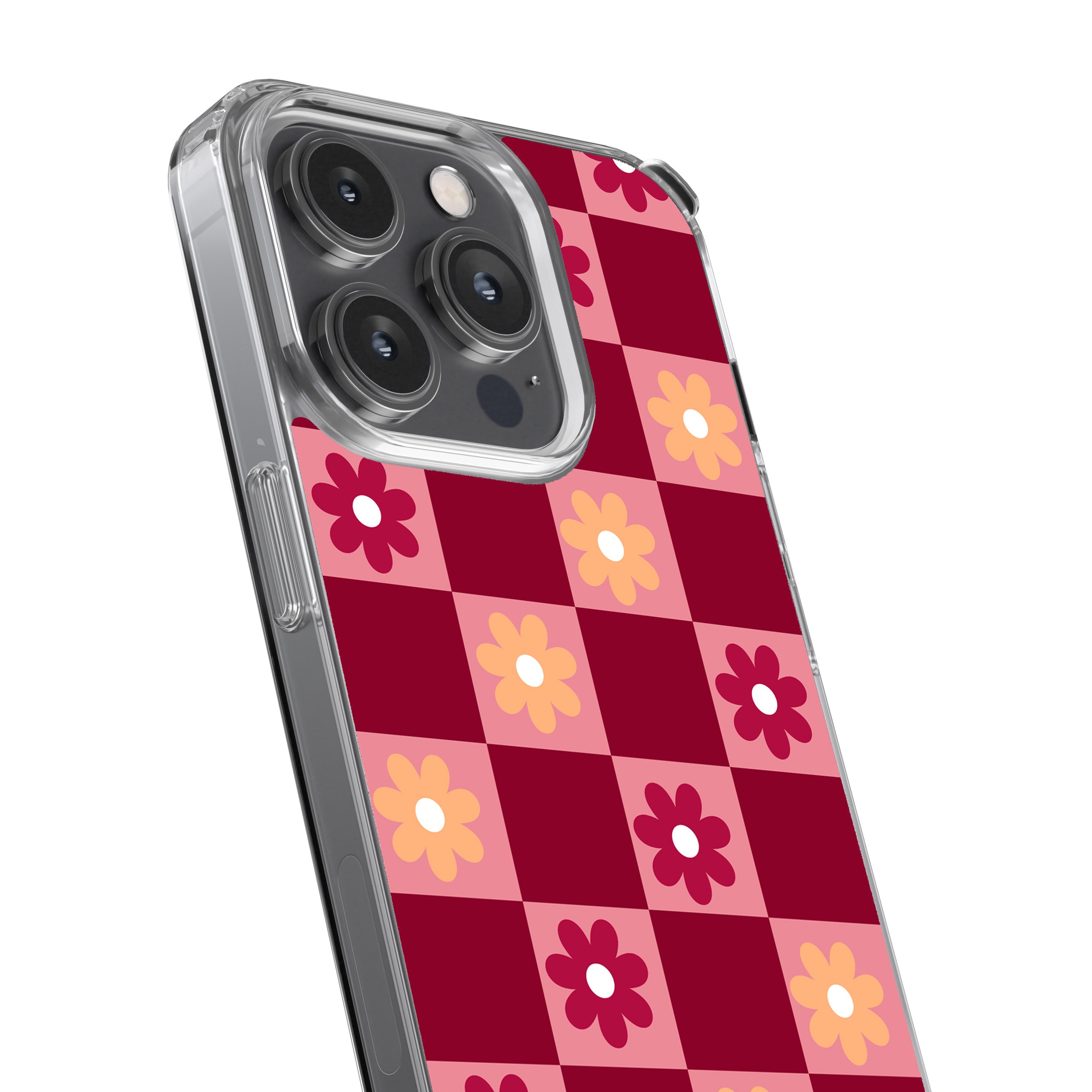 Retro Floral Check Phone Cover