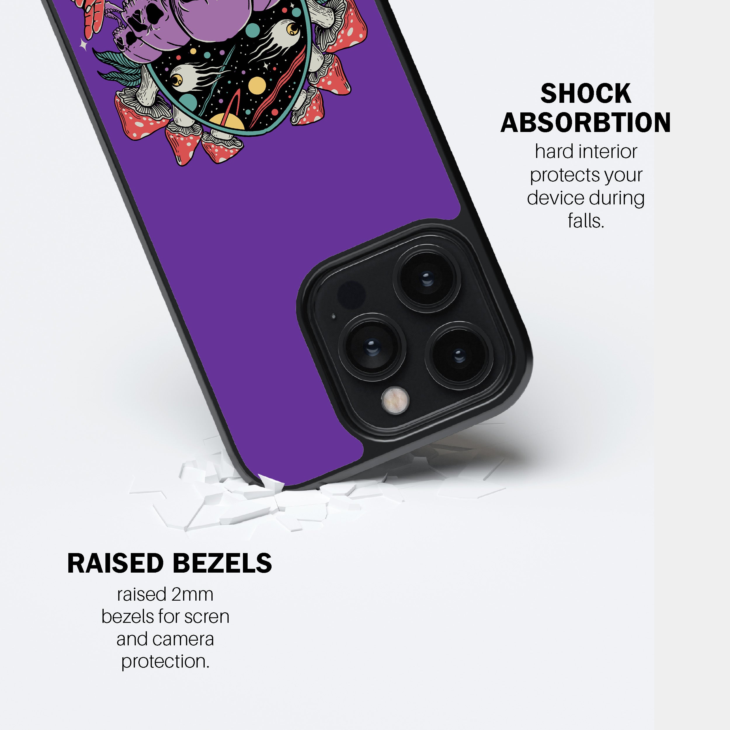 Purple Skulls Shroom Trip – Phone Cover