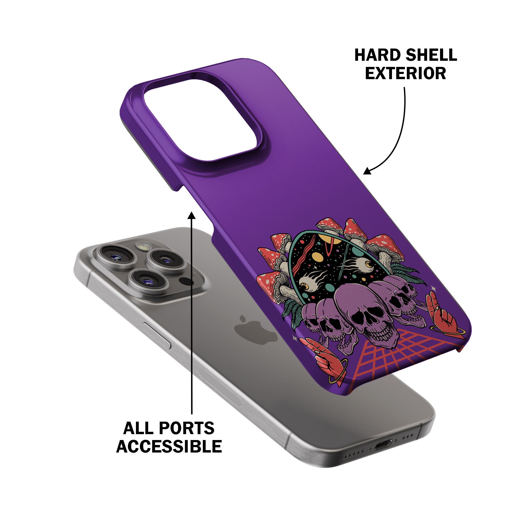 Purple Skulls Shroom Trip – Phone Cover