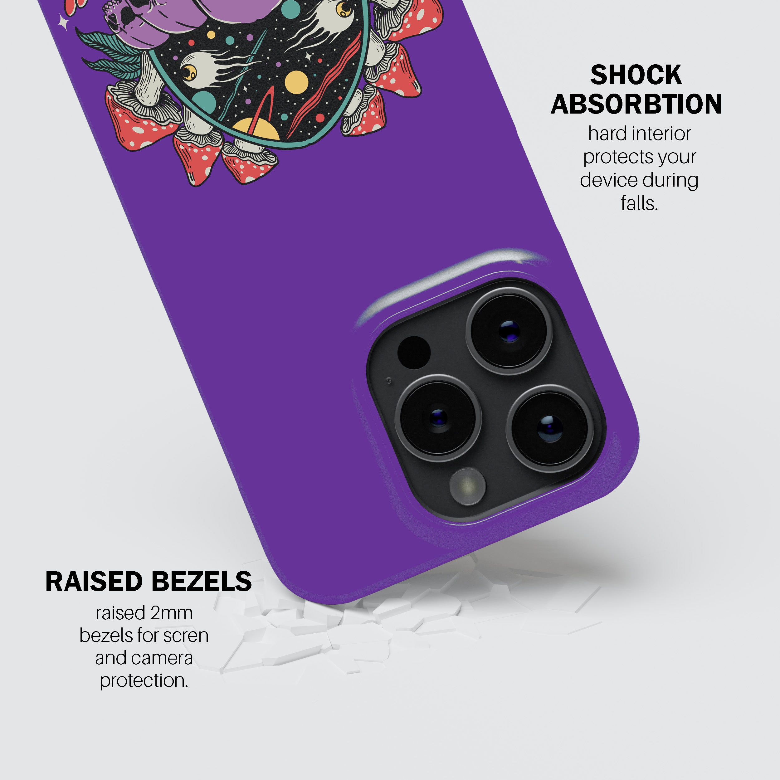 Purple Skulls Shroom Trip – Phone Cover
