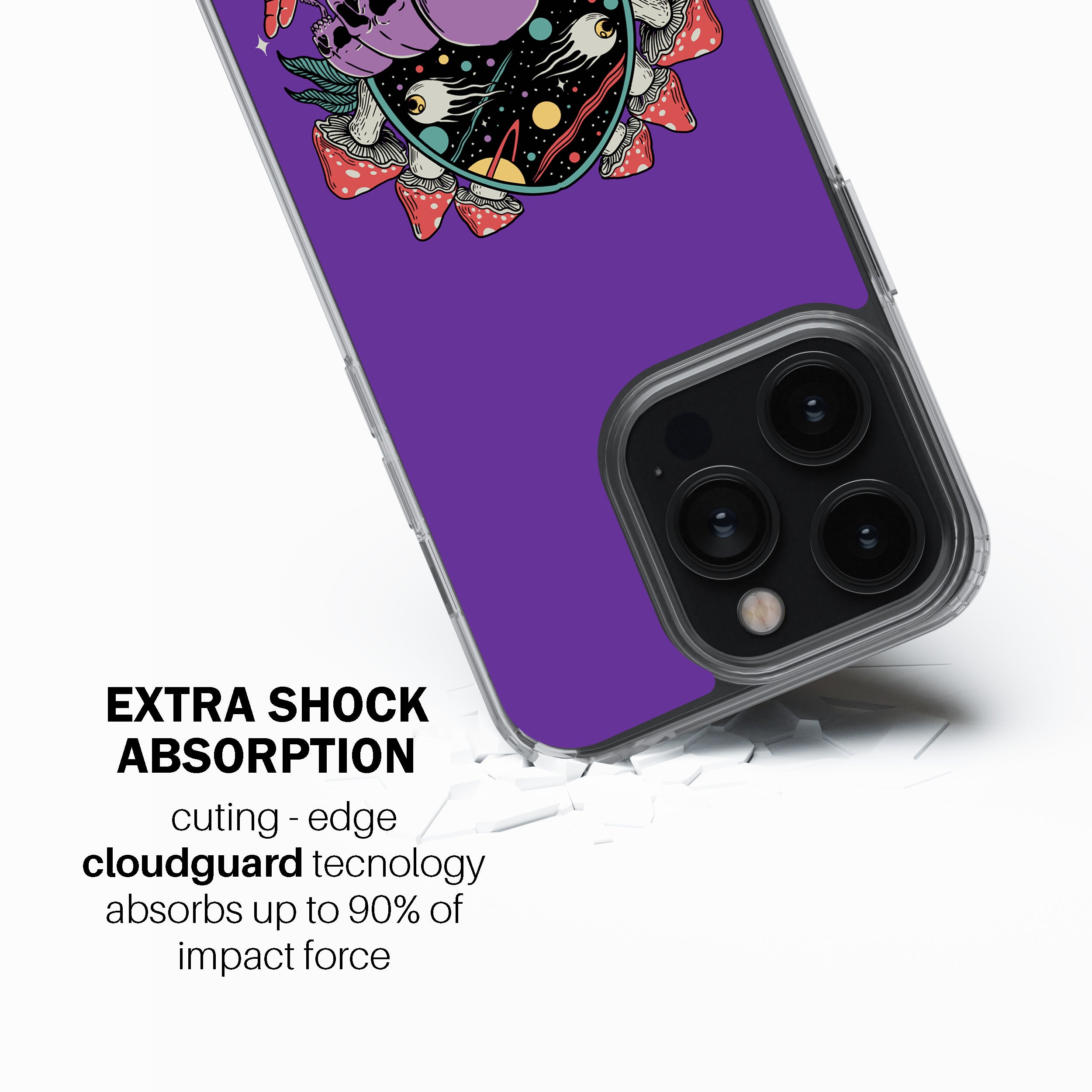 Purple Skulls Shroom Trip – Phone Cover