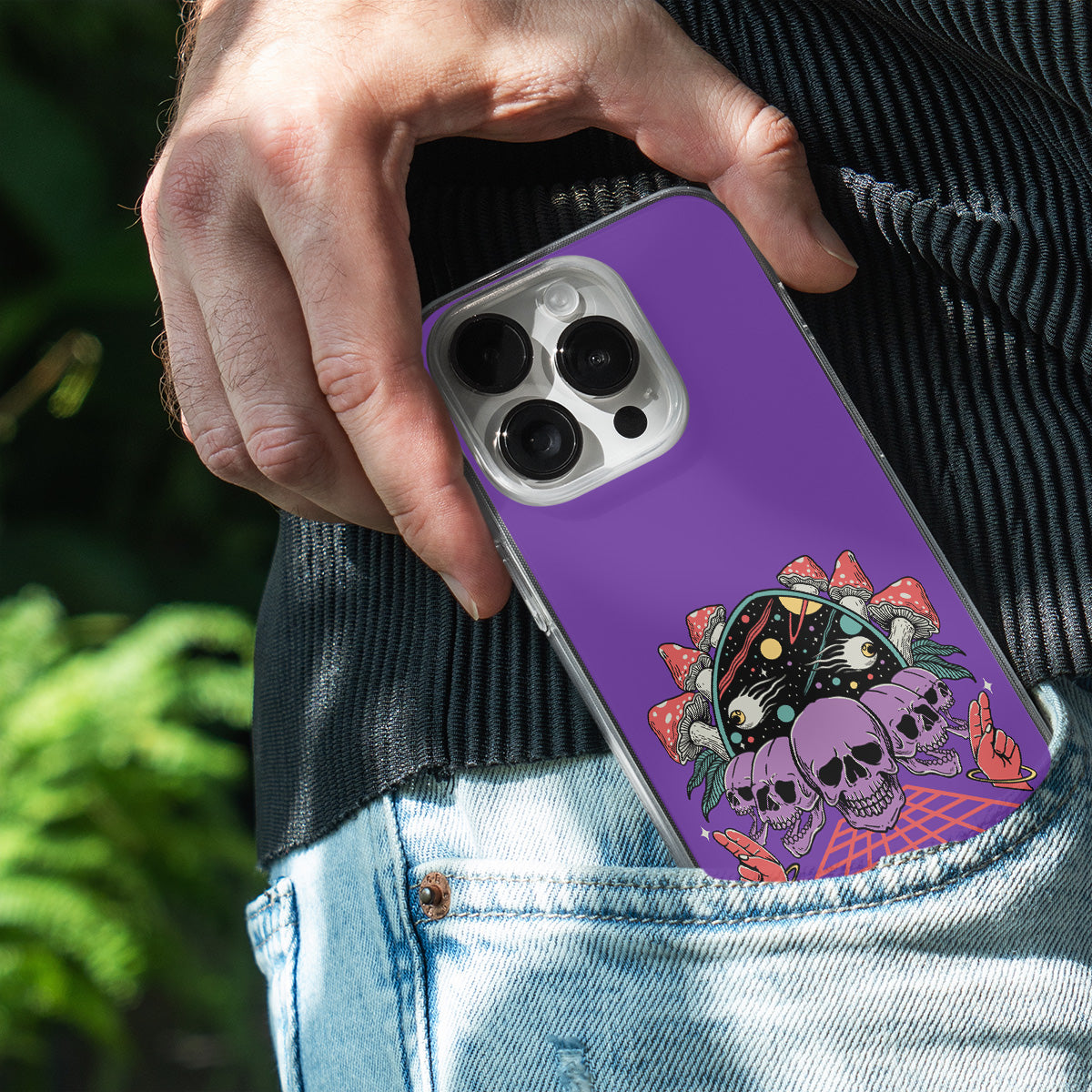 Purple Skulls Shroom Trip – Phone Cover