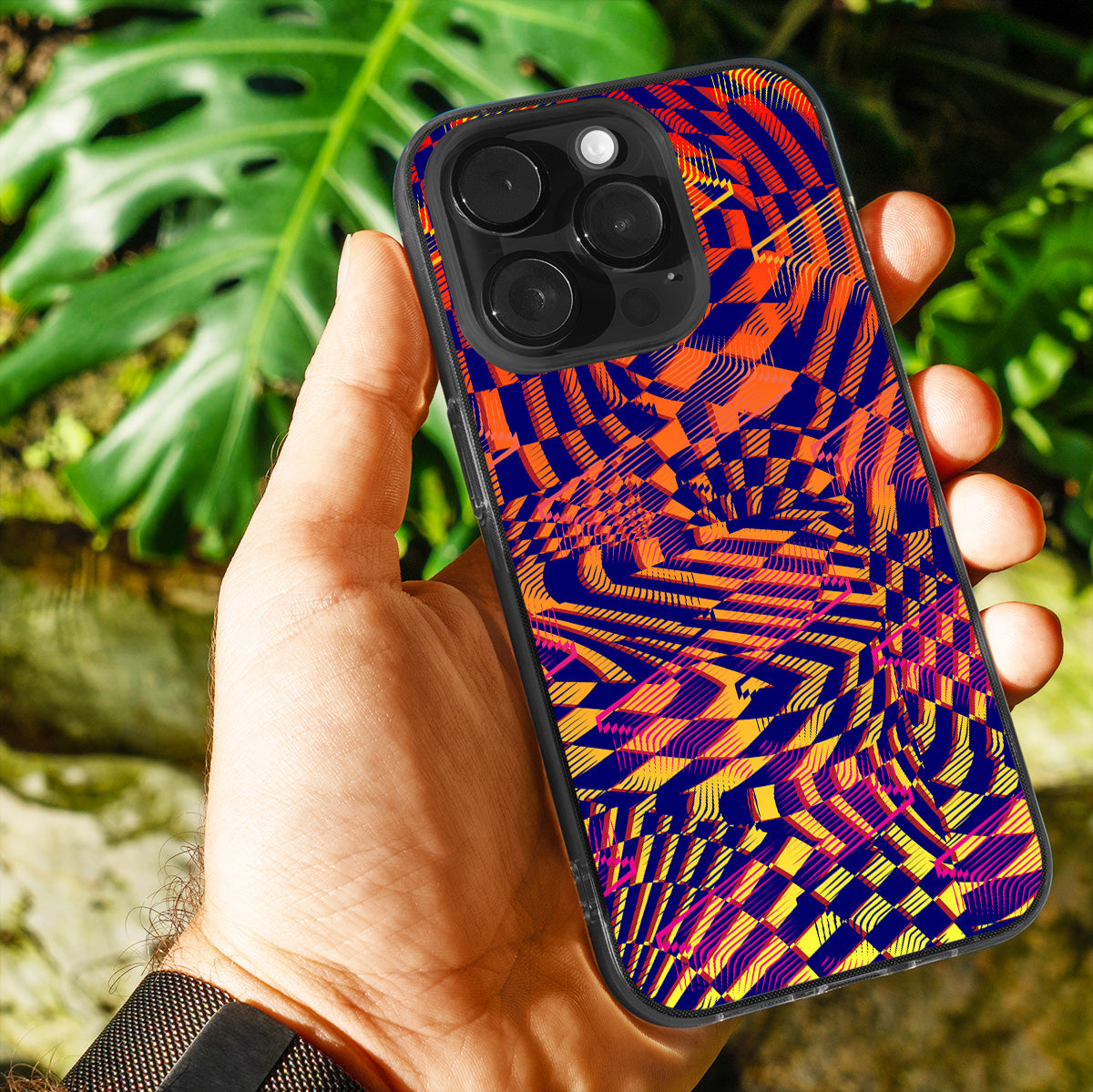 Trippy Grid Illusion Phone Cover
