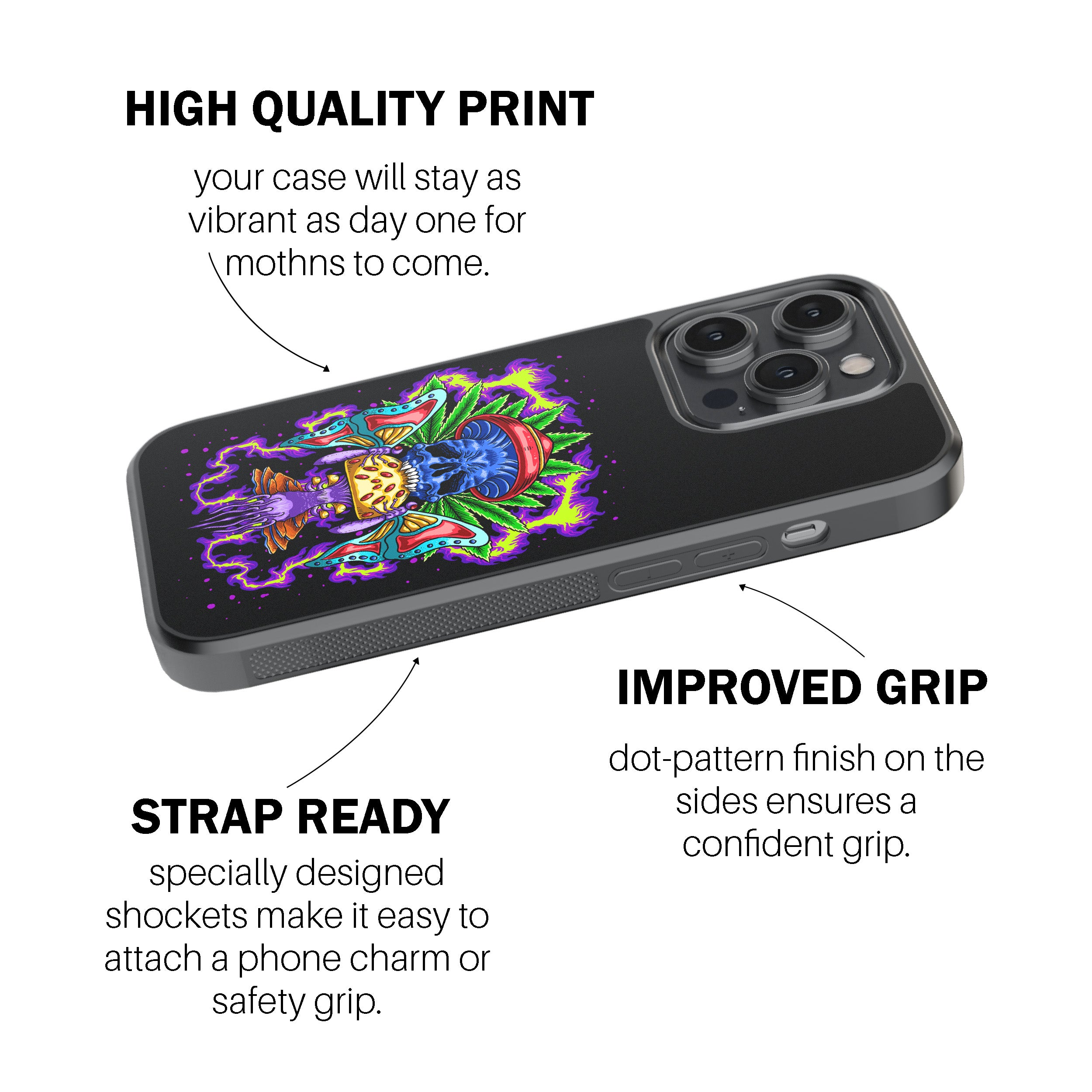 Psychedelic Skull Shroom Phone Cover