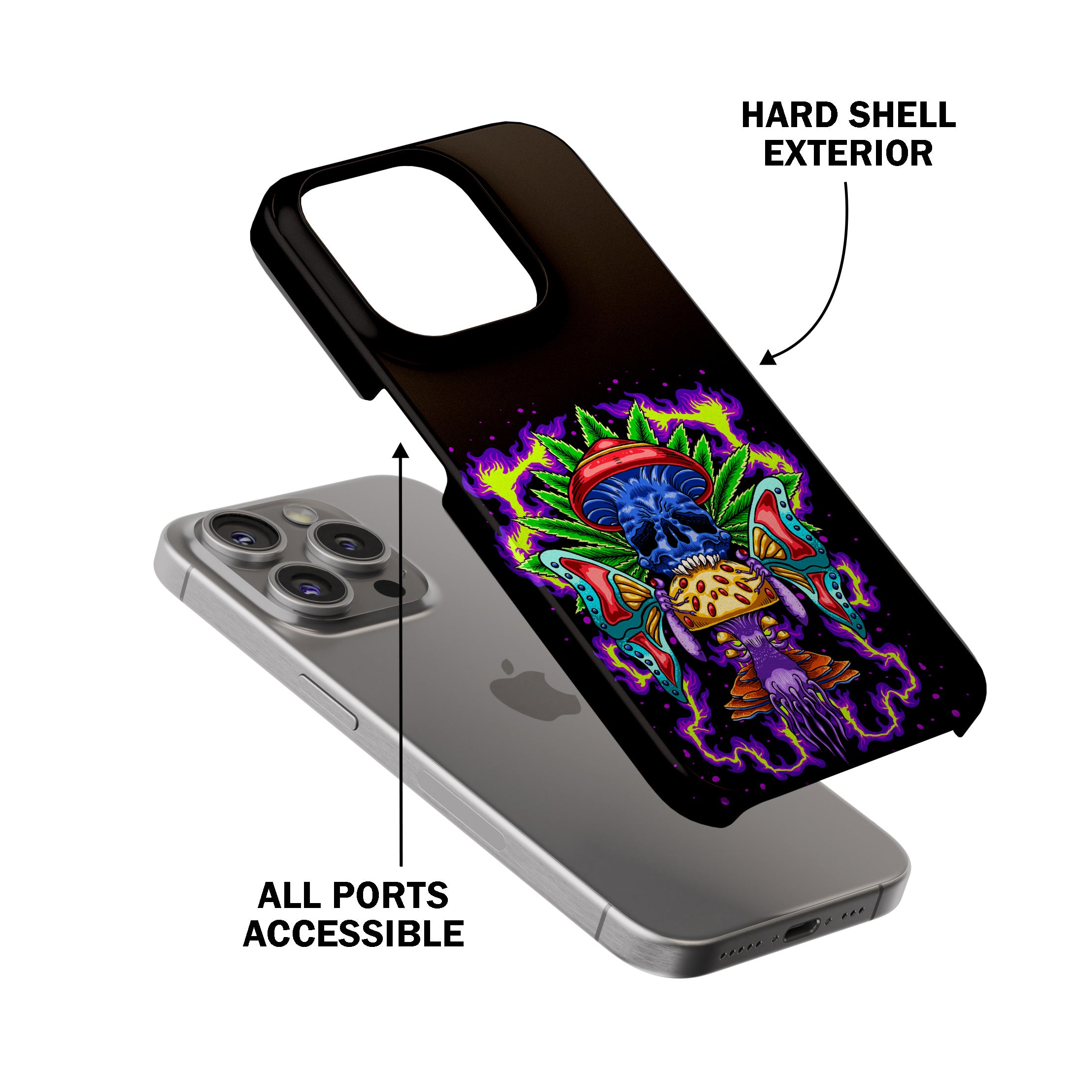 Psychedelic Skull Shroom Phone Cover