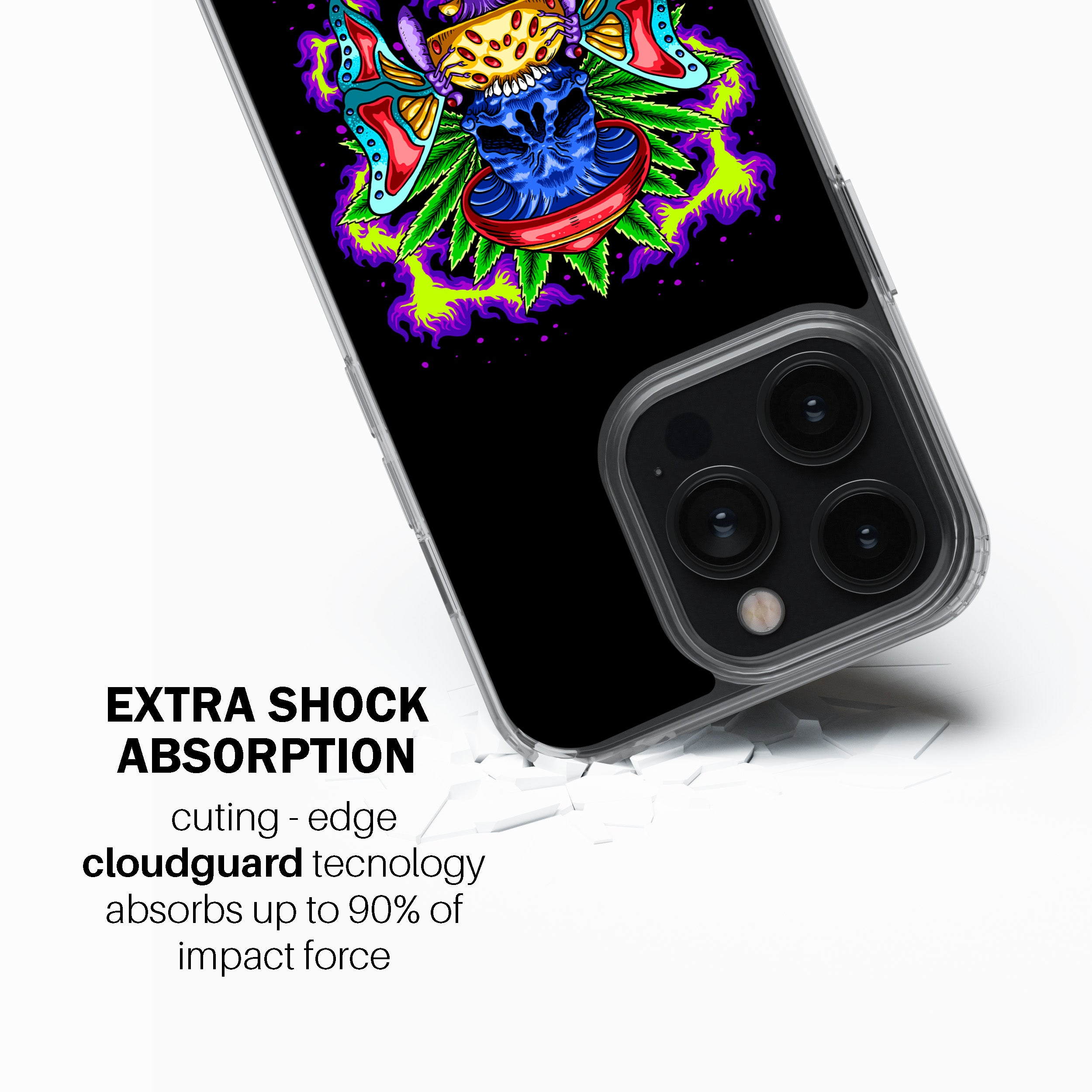 Psychedelic Skull Shroom Phone Cover