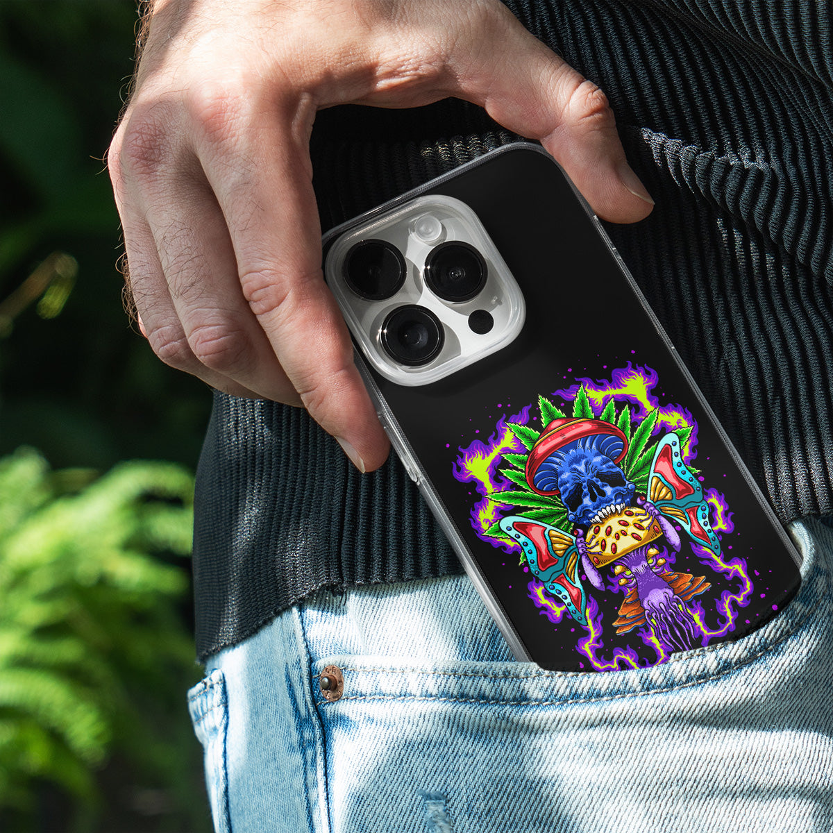 Psychedelic Skull Shroom Phone Cover