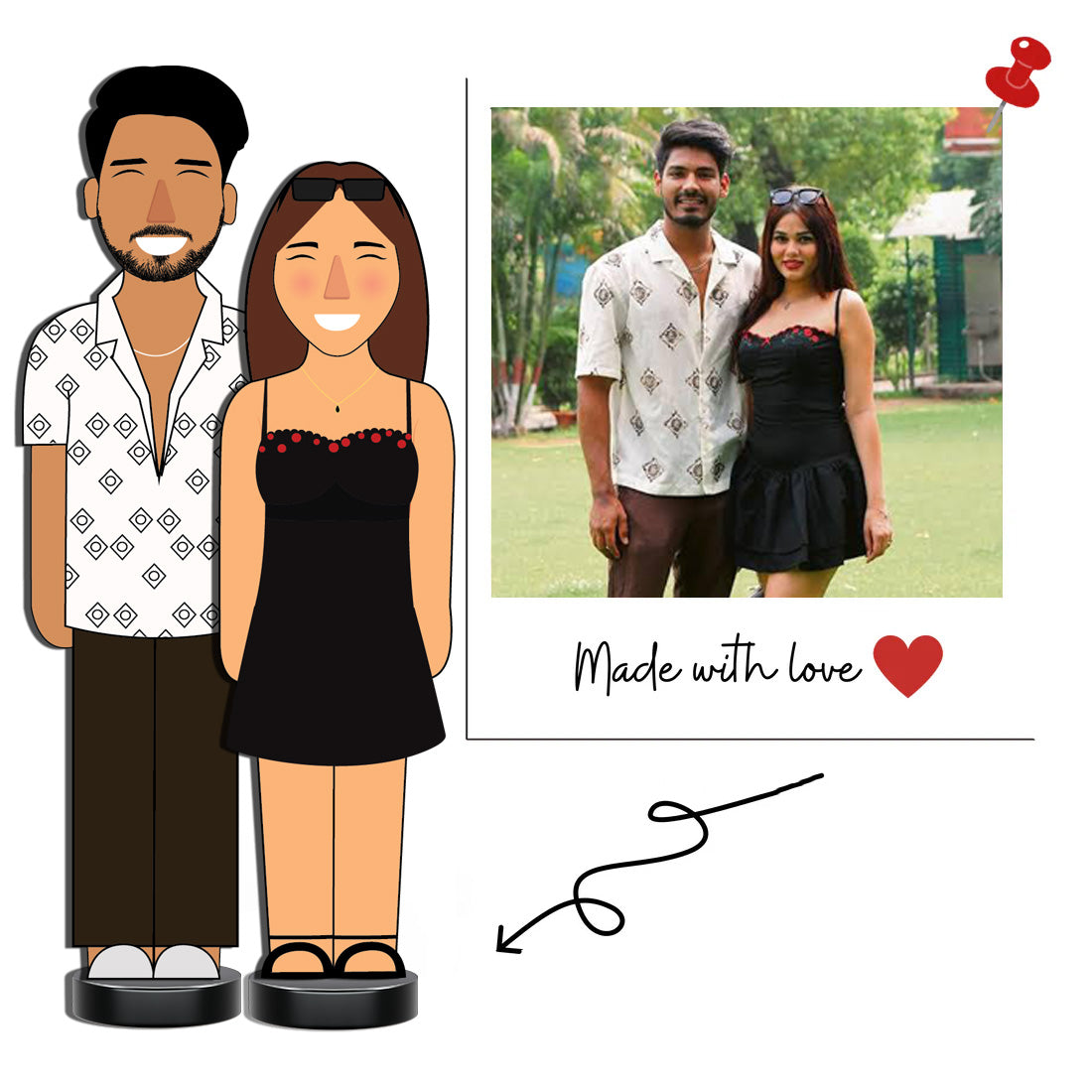 Custom Couple Figurine – From Photo to Doodle