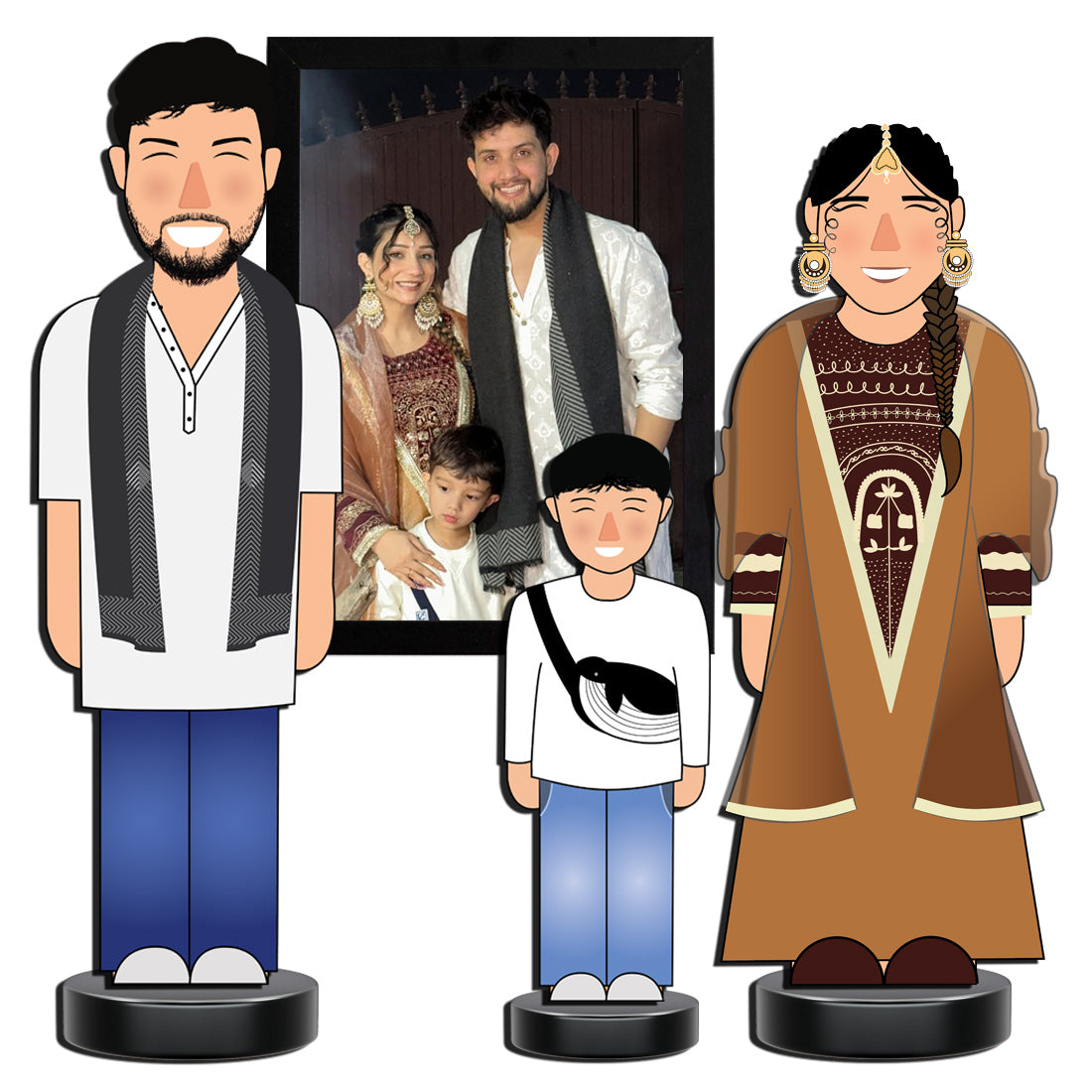 Custom Family Figurine – Personalized Doodle from Photo