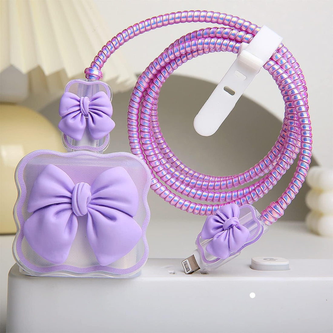 3D Bow Tie Charger Case & Cable Protector (18W/20W)