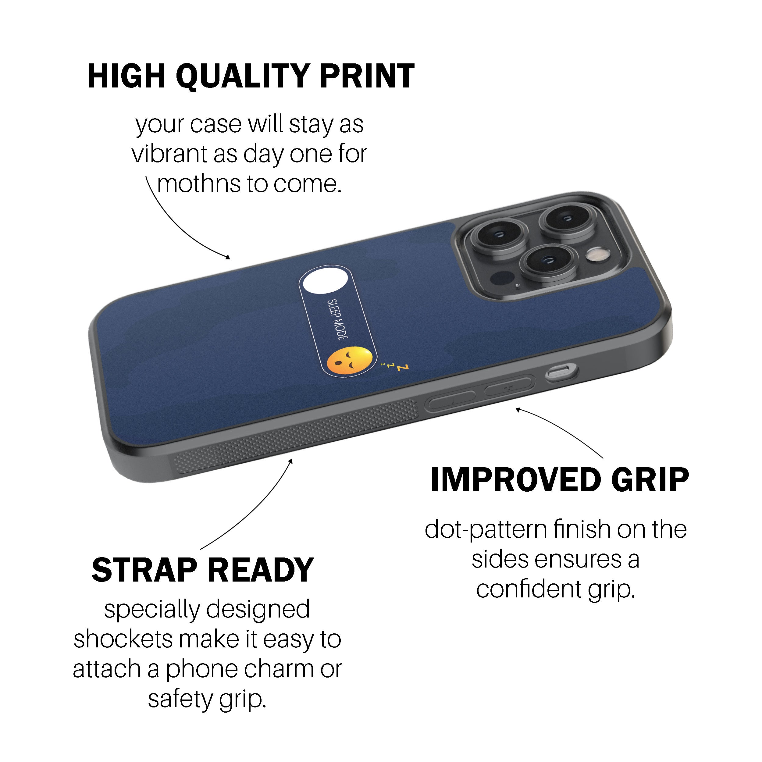 Sleep Mode With Emoji Phone Cover