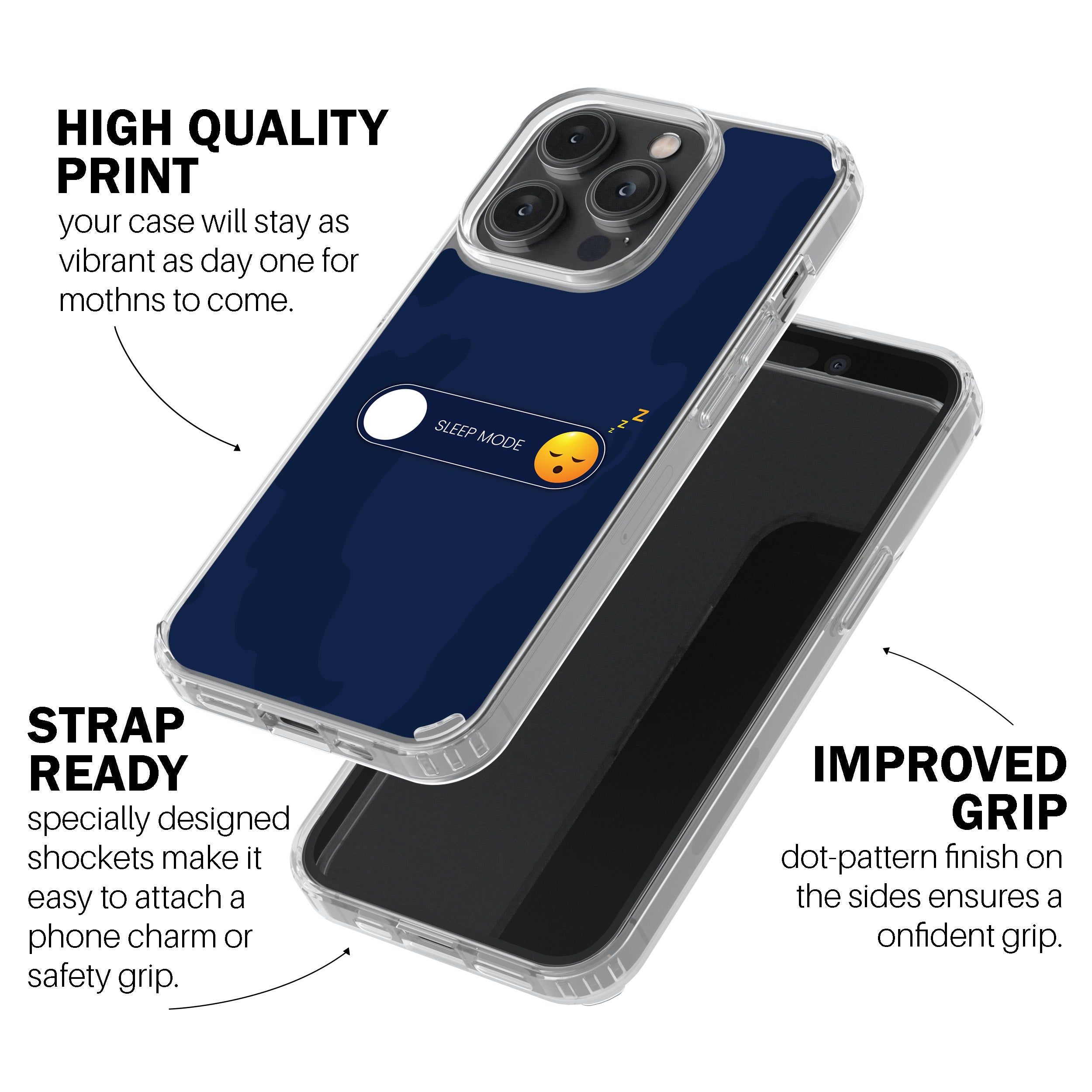 Sleep Mode With Emoji Phone Cover