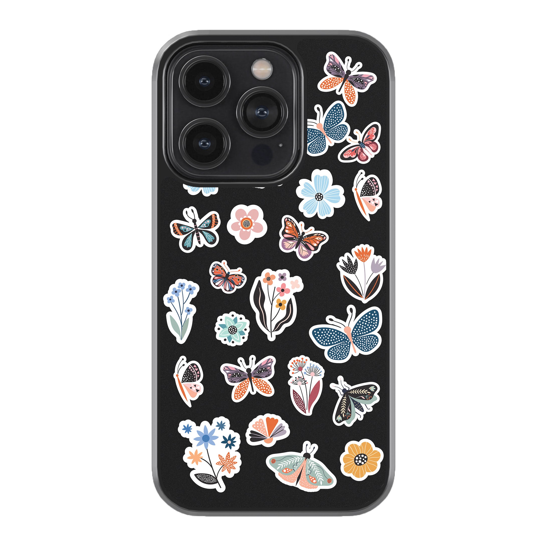 Floral & Butterfly Stickers Phone Cover