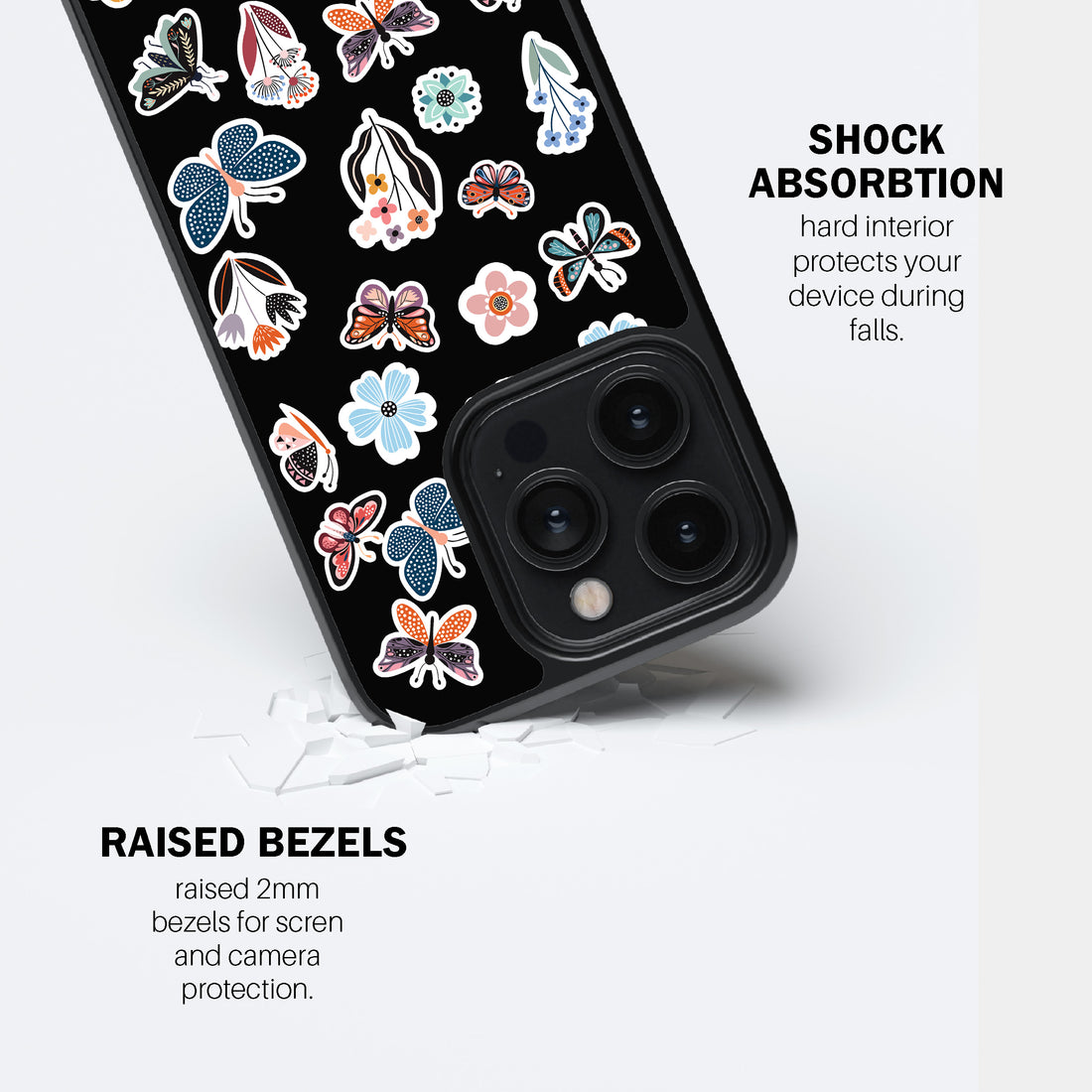 Floral & Butterfly Stickers Phone Cover