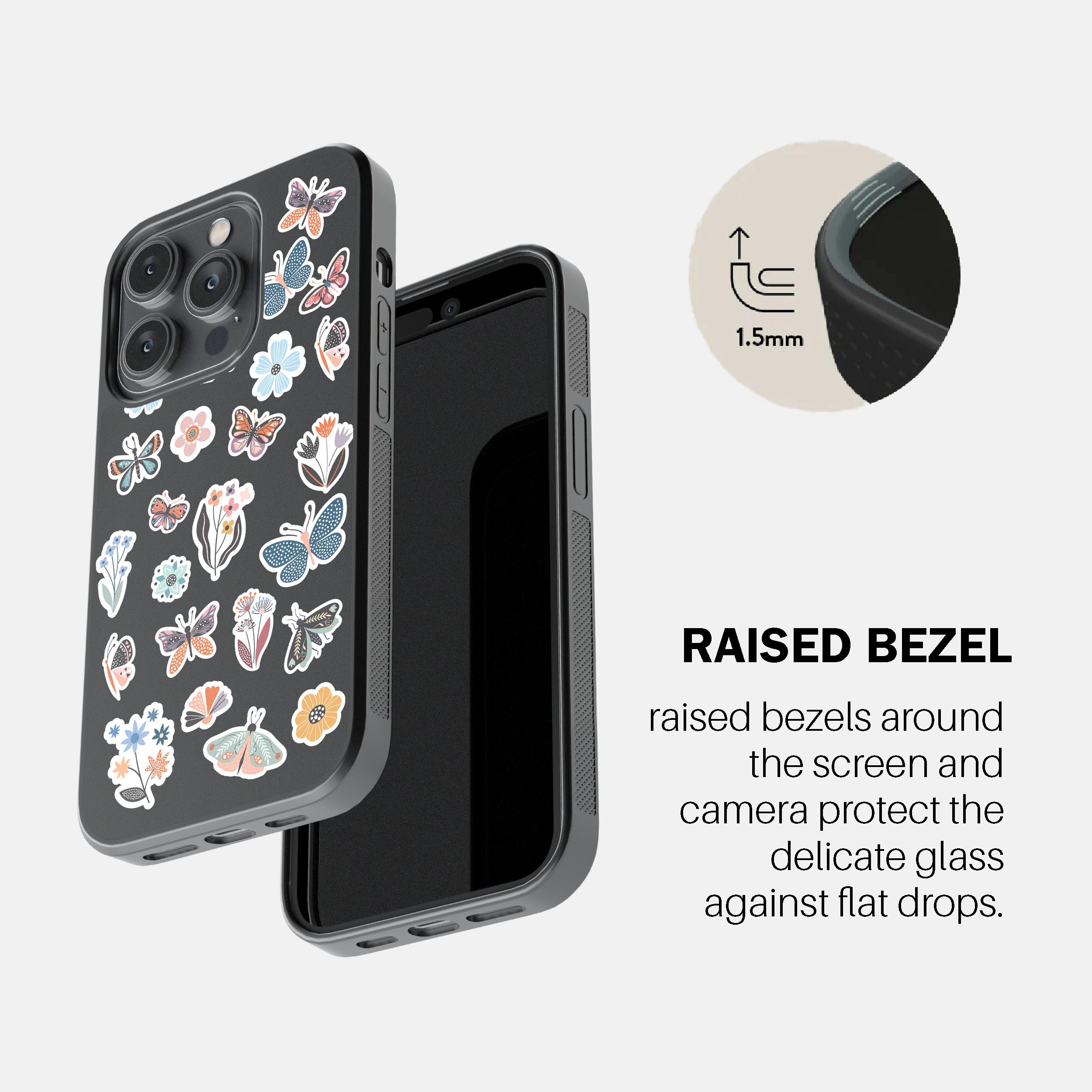 Floral & Butterfly Stickers Phone Cover