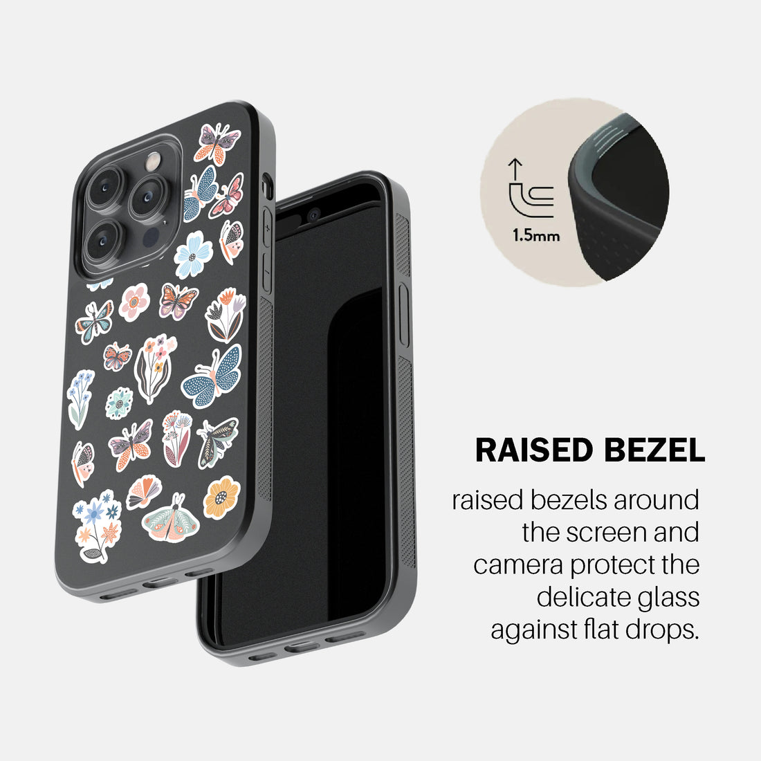 Floral & Butterfly Stickers Phone Cover