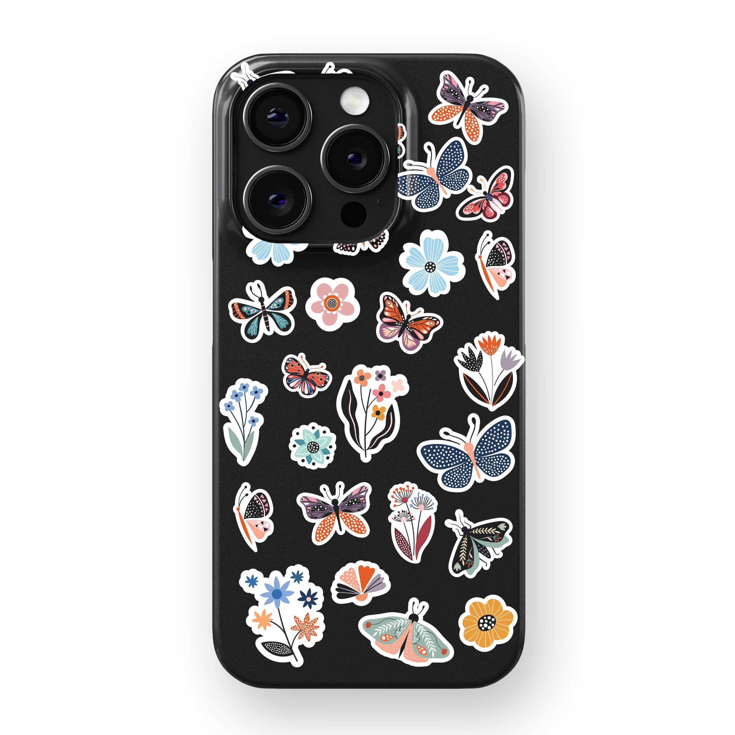 Floral & Butterfly Stickers Phone Cover