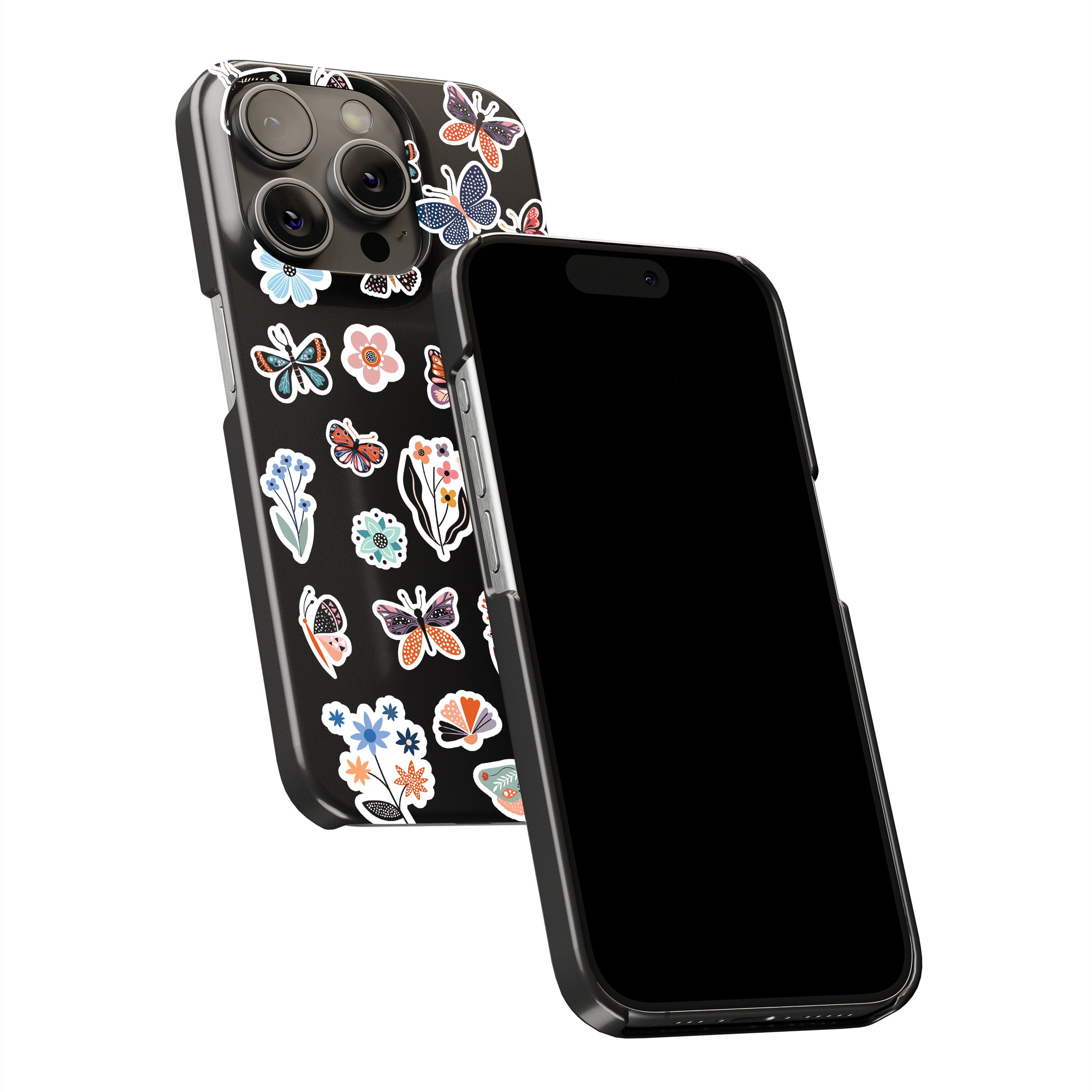 Floral & Butterfly Stickers Phone Cover