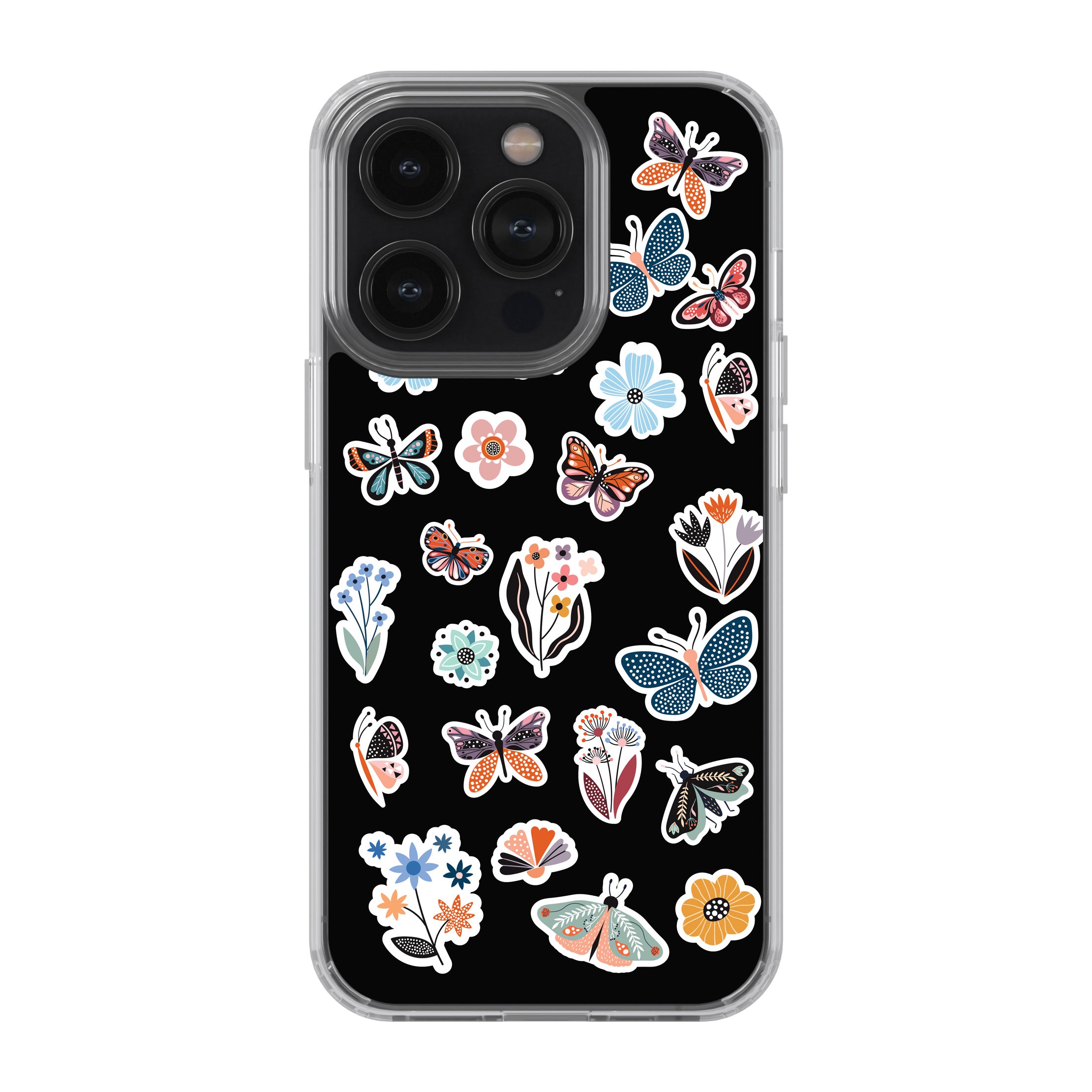 Floral & Butterfly Stickers Phone Cover