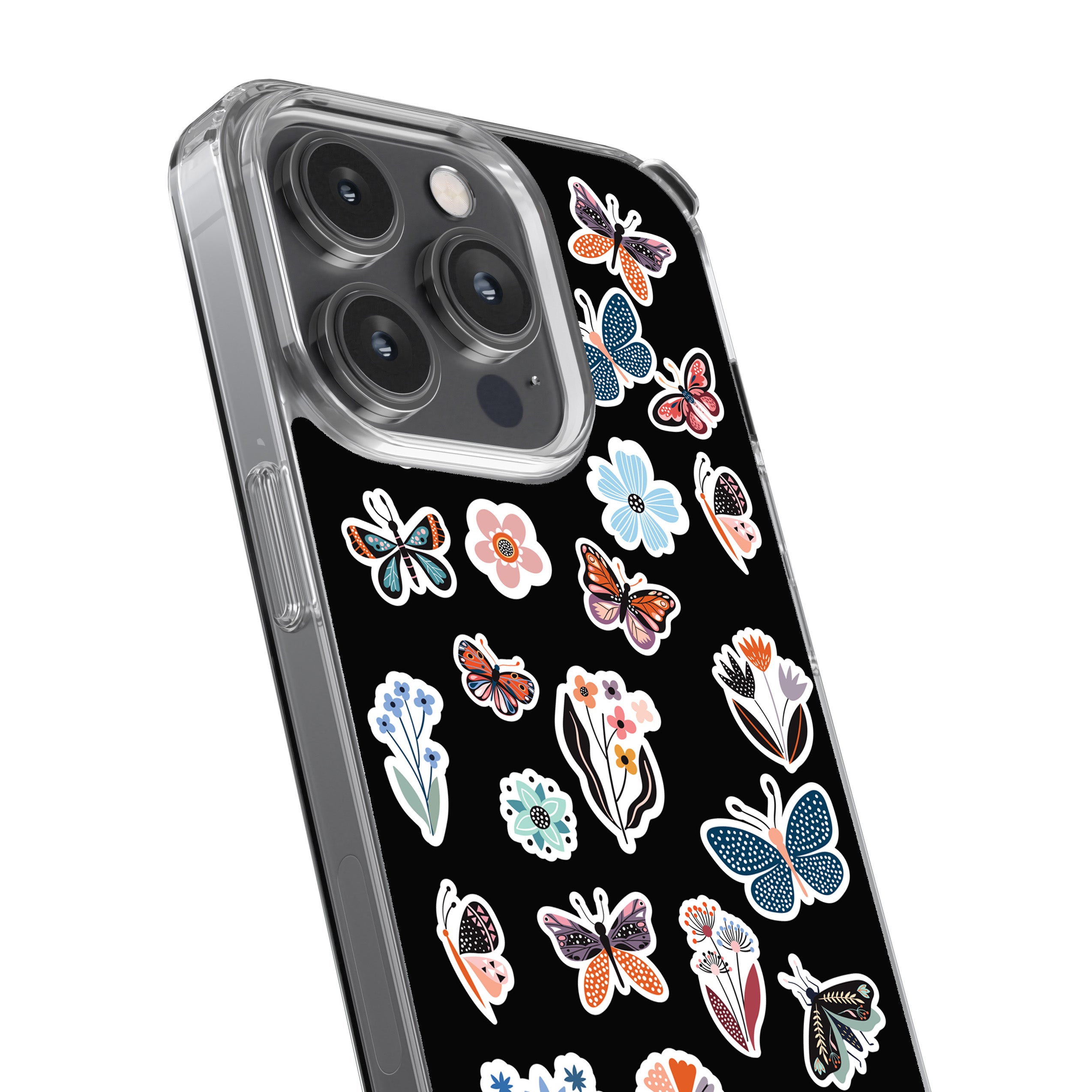 Floral & Butterfly Stickers Phone Cover